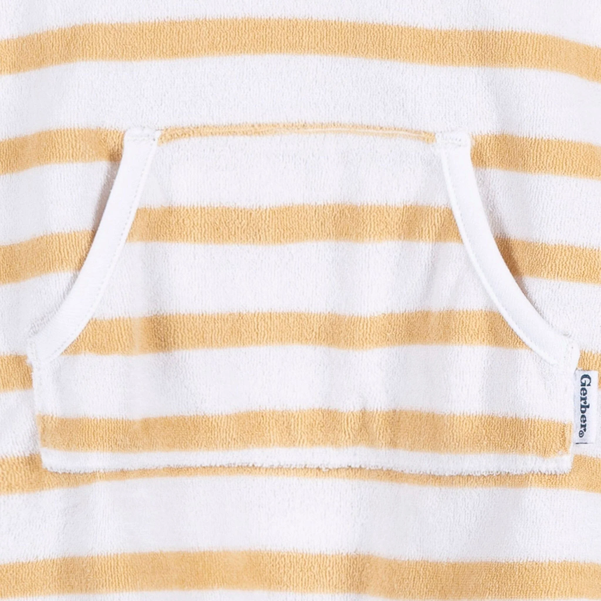 Baby Neutral Tan Stripe Hooded Swim Coverup - Image 5