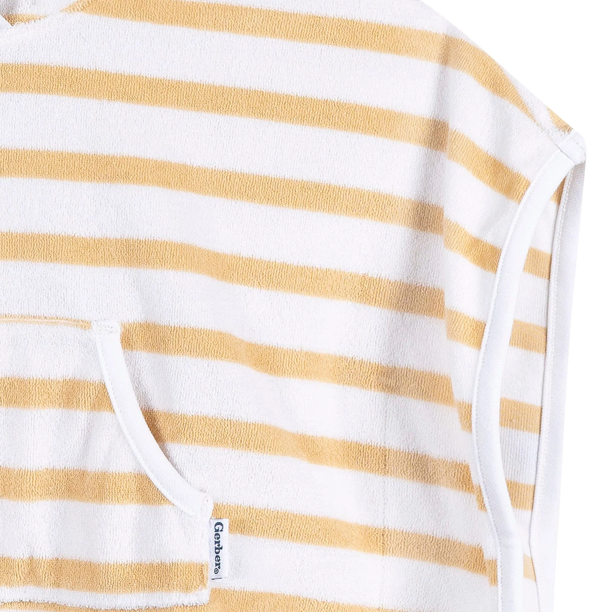 Baby Neutral Tan Stripe Hooded Swim Coverup - Image 6