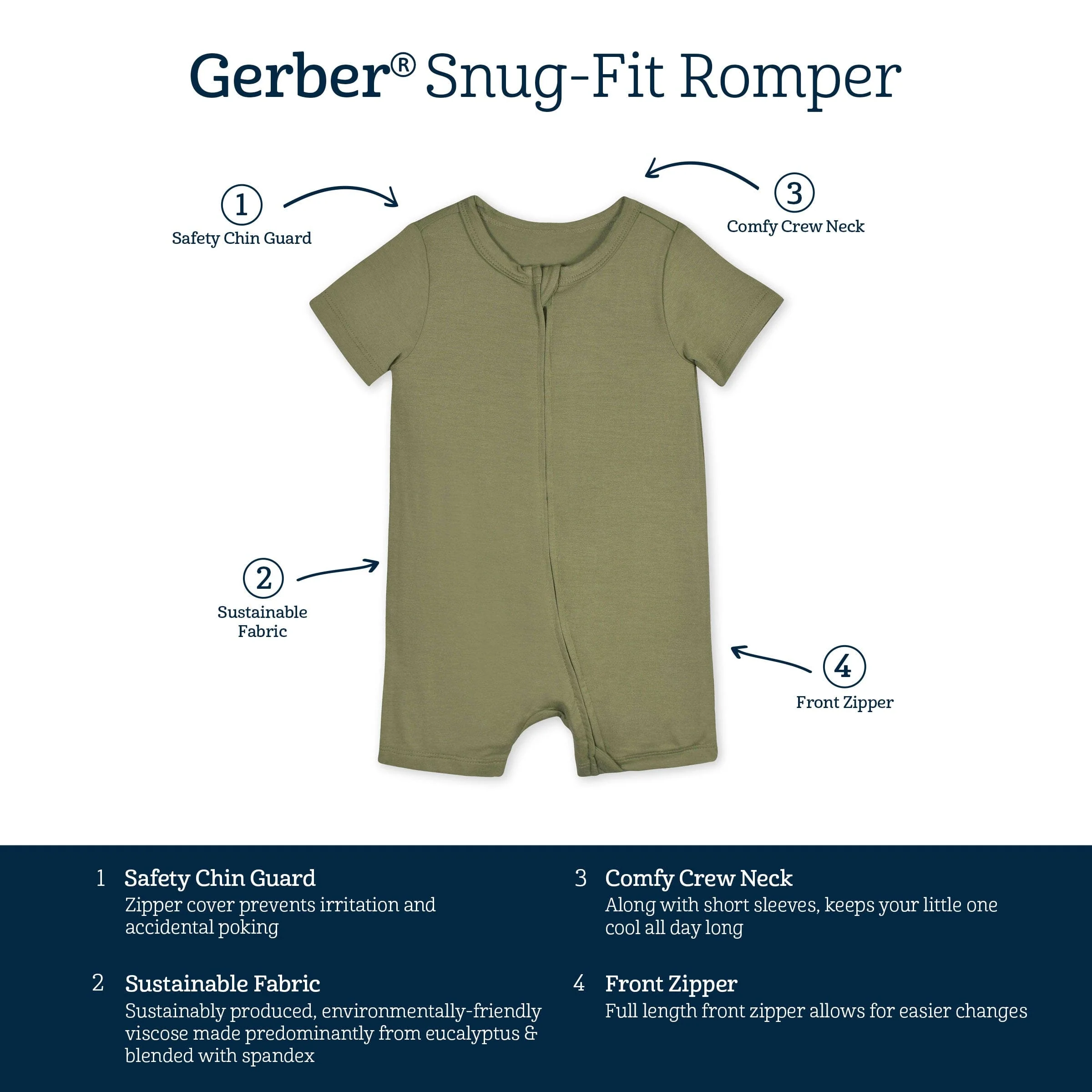 Baby Moss Buttery Soft Viscose Made from Eucalyptus Snug Fit Romper - Image 7