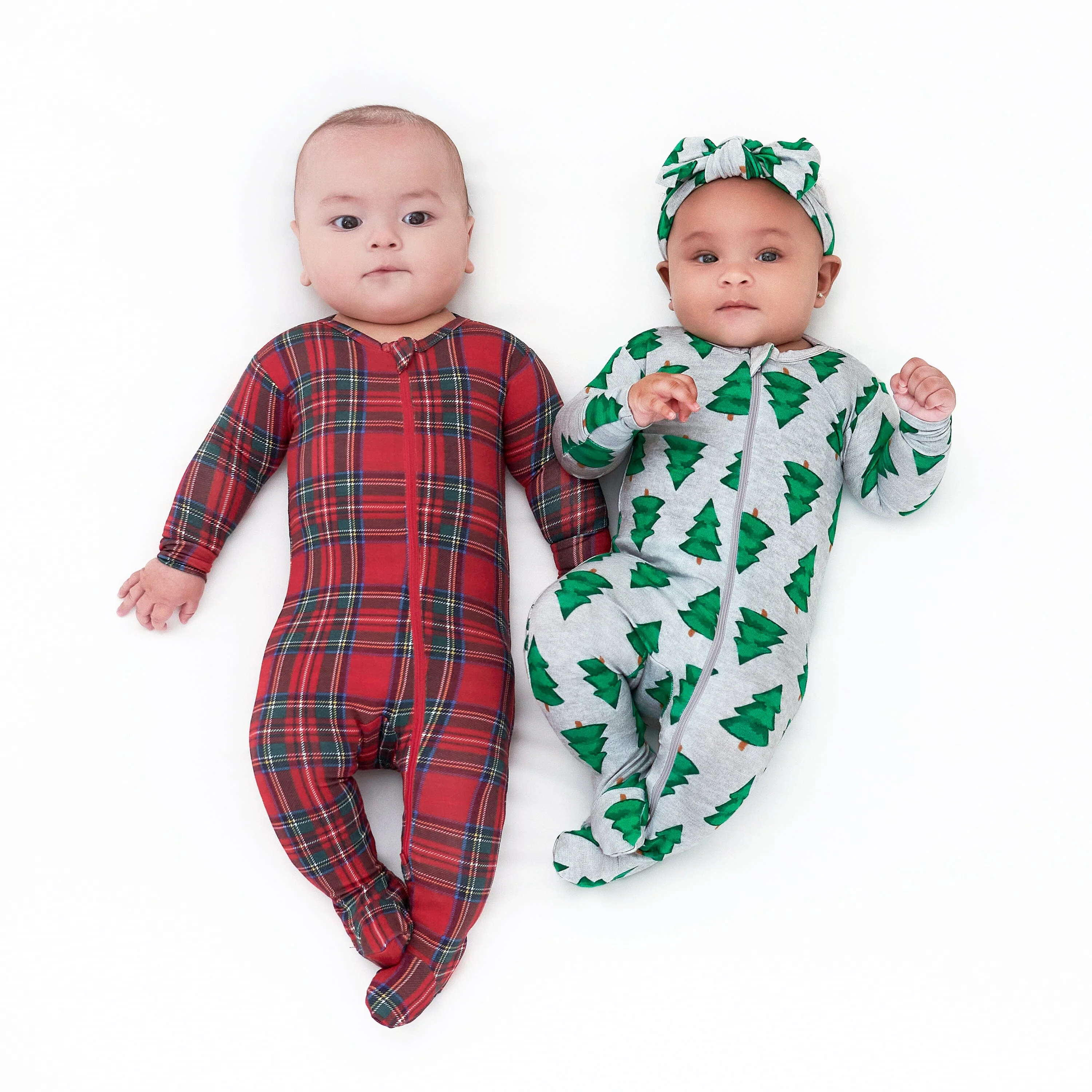 Baby Plaid About You Buttery Soft Viscose Made from Eucalyptus Snug Fit Footed Holiday Pajamas - Image 3