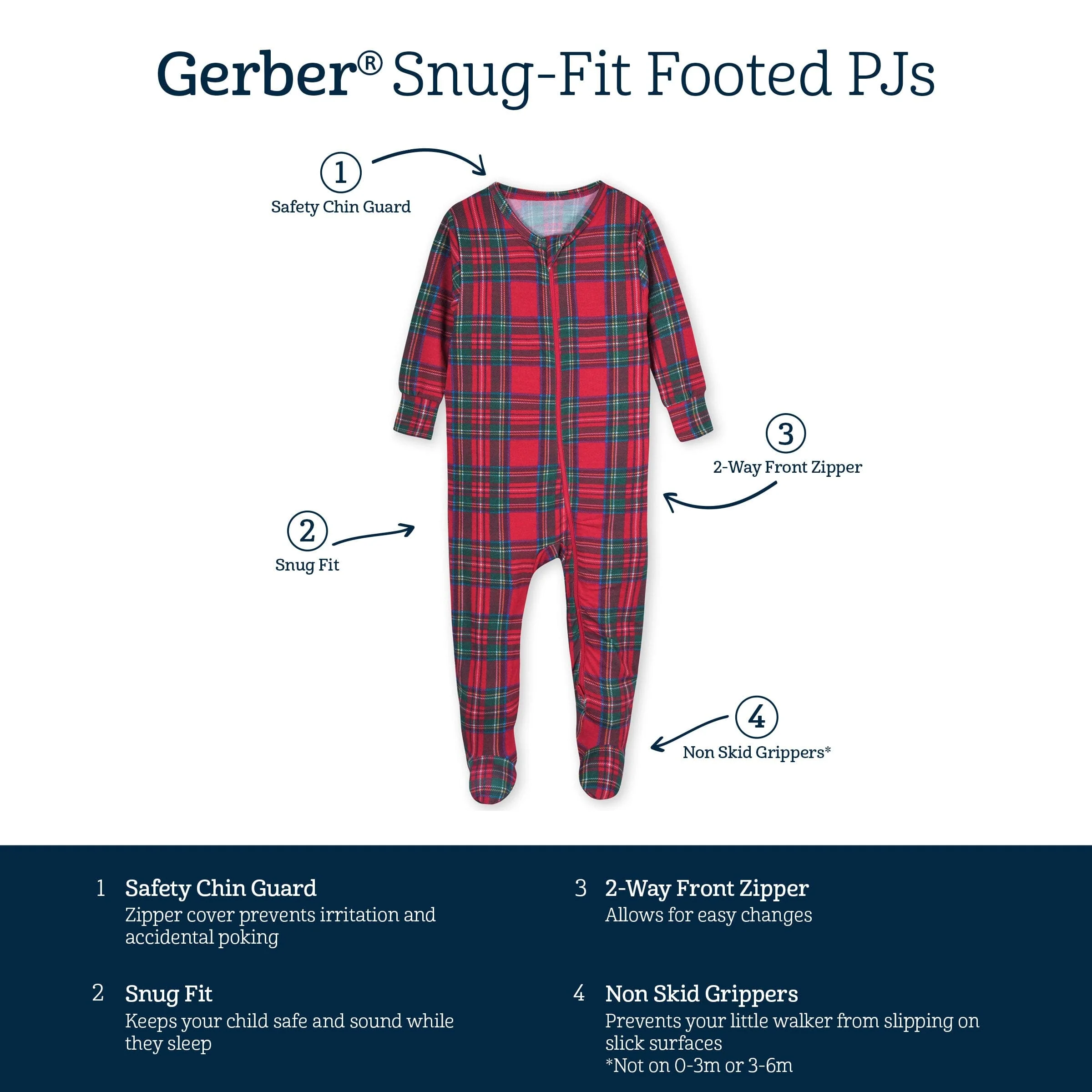 Baby Plaid About You Buttery Soft Viscose Made from Eucalyptus Snug Fit Footed Holiday Pajamas - Image 8