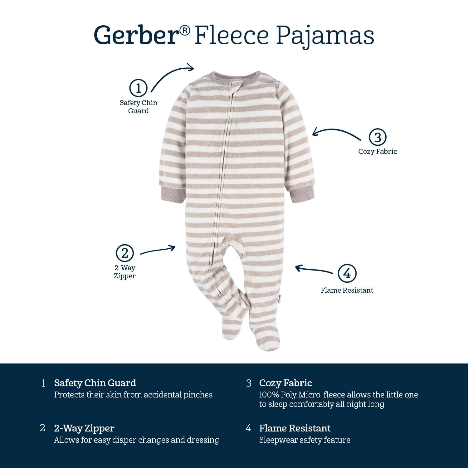 Baby & Toddler Neutral Deer Fairisle Footed Fleece Pajamas - Image 3