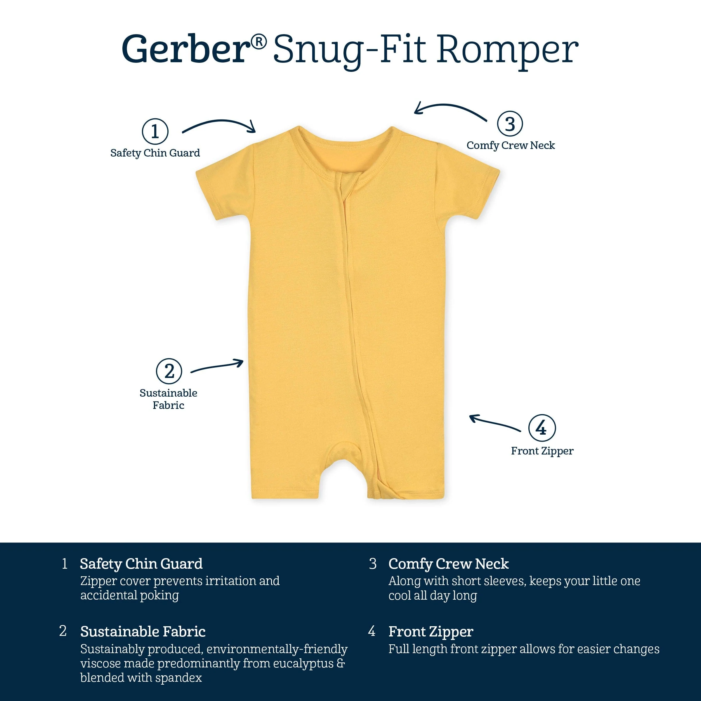 Baby Honey Buttery Soft Viscose Made from Eucalyptus Snug Fit Romper, 18M - Image 8