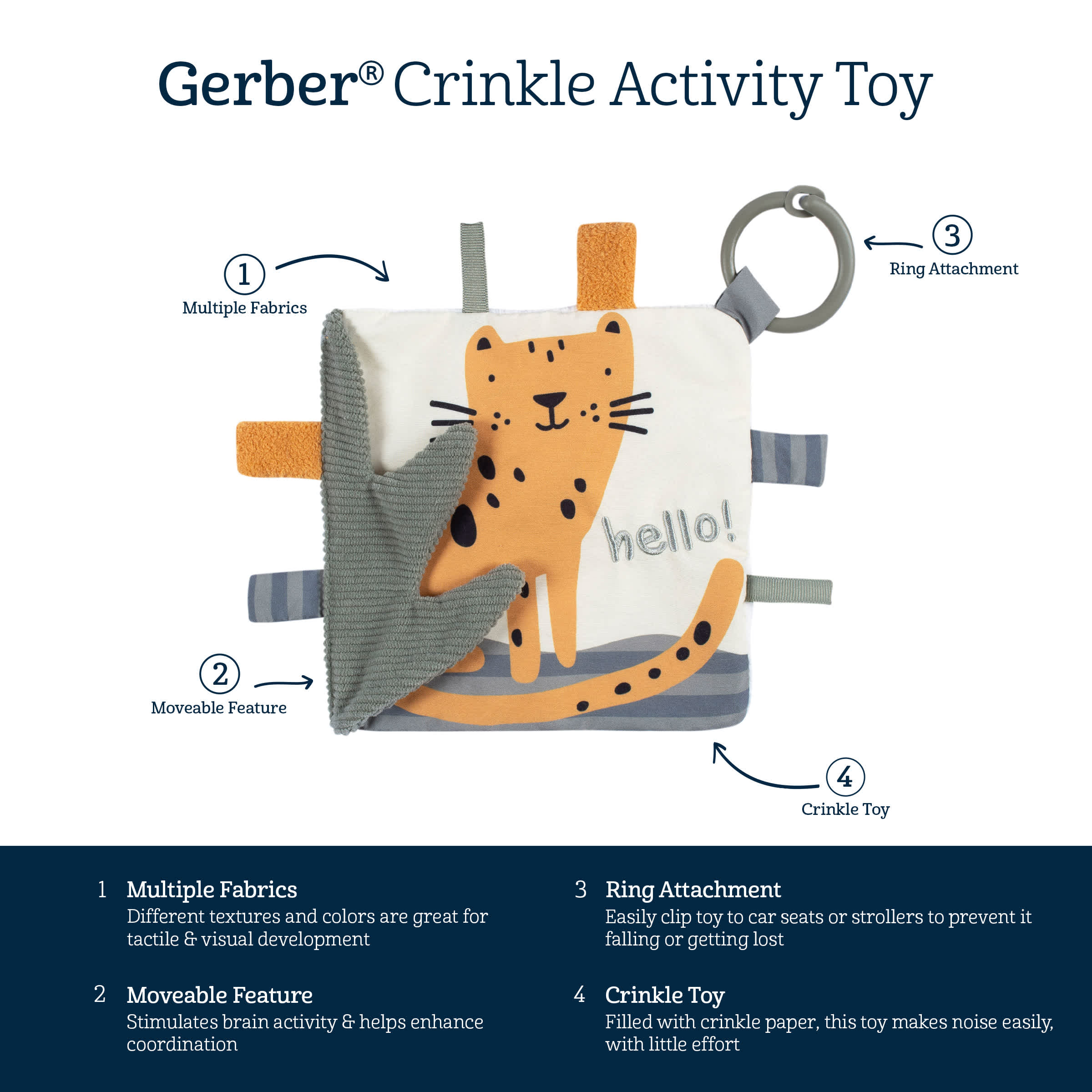 Baby Boys Cheetah Crinkle Toy - Image 7