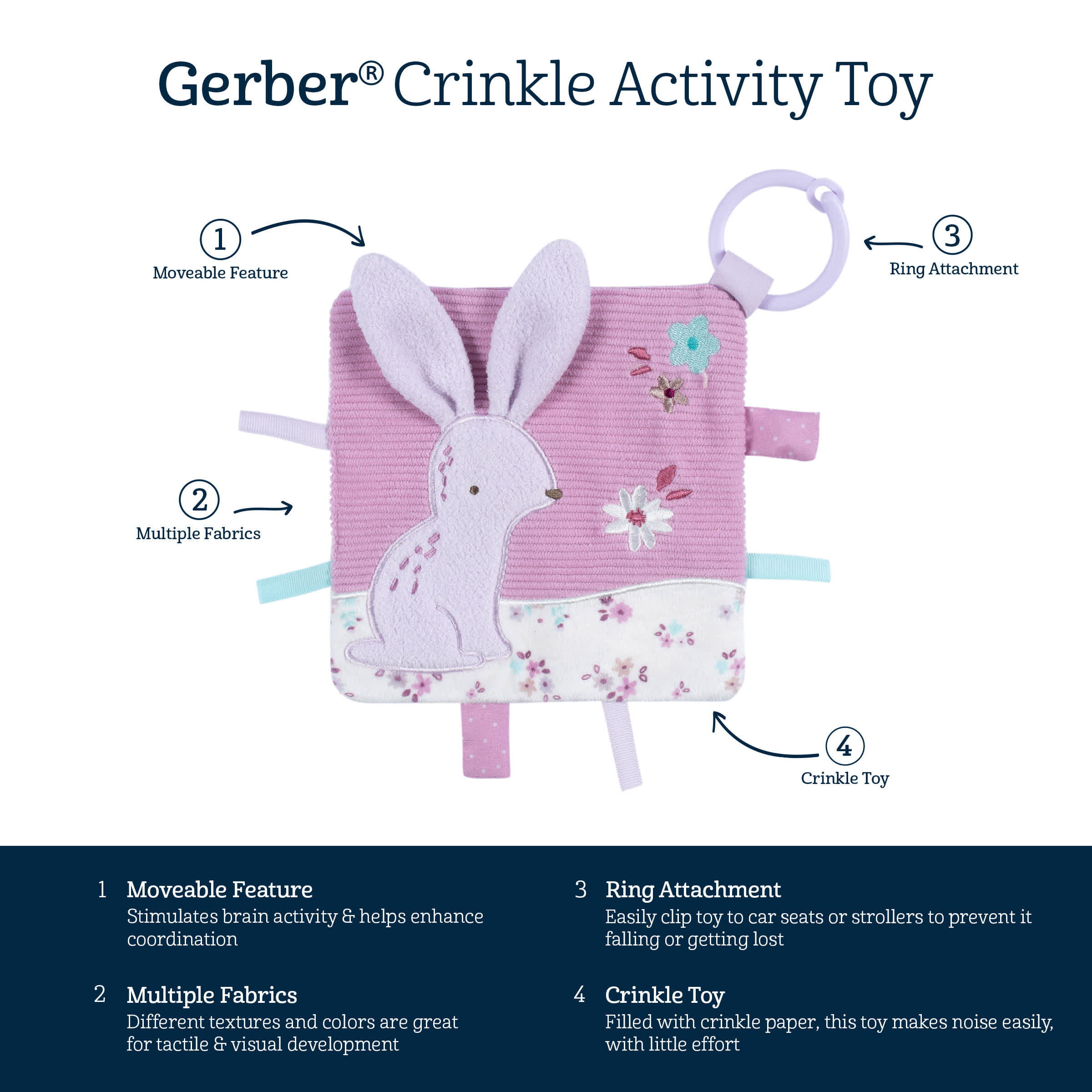 Baby Girls Bunny Crinkle Toy - Image 6