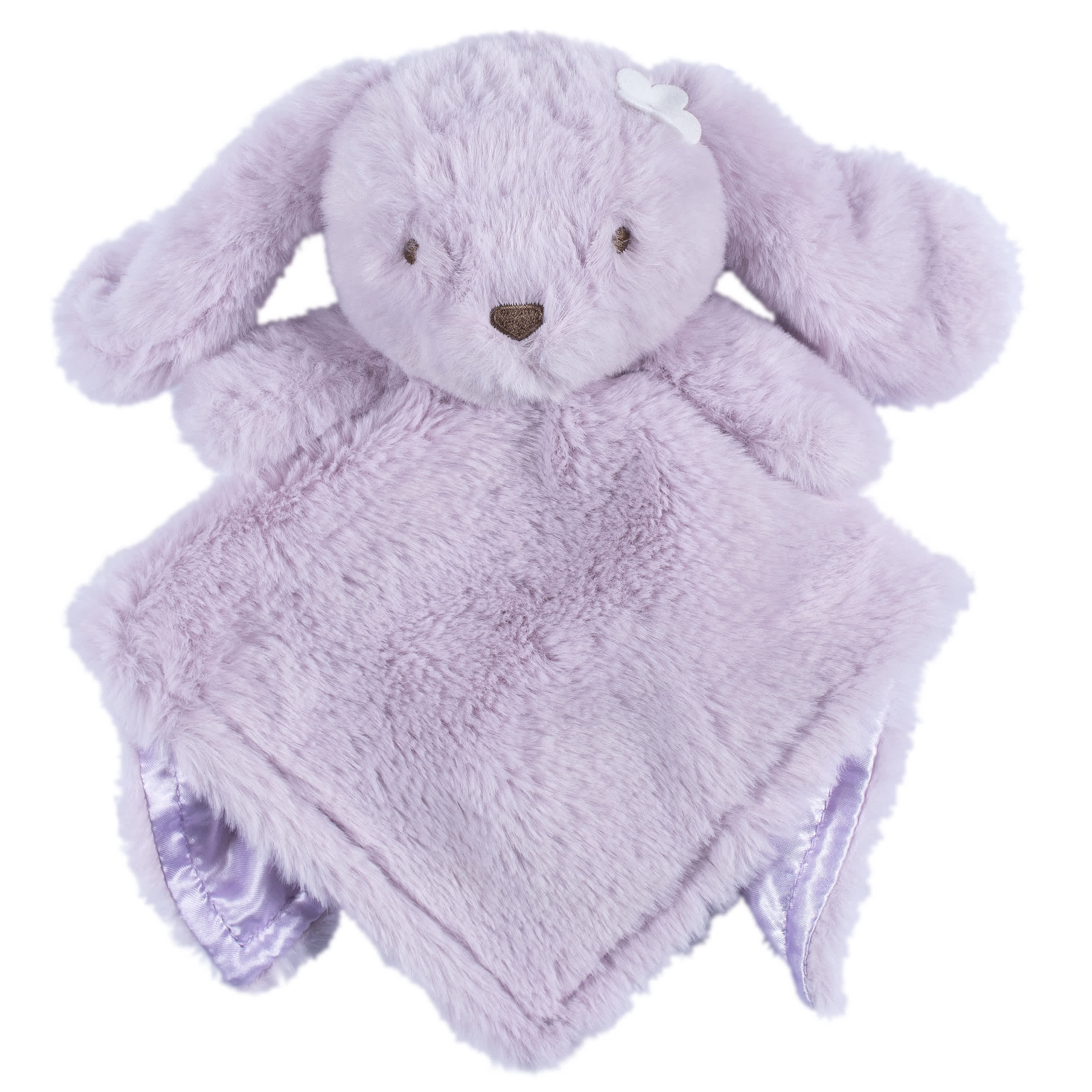 Embroidered Baby Girls Purple Bunny Security Blanket - Image 3