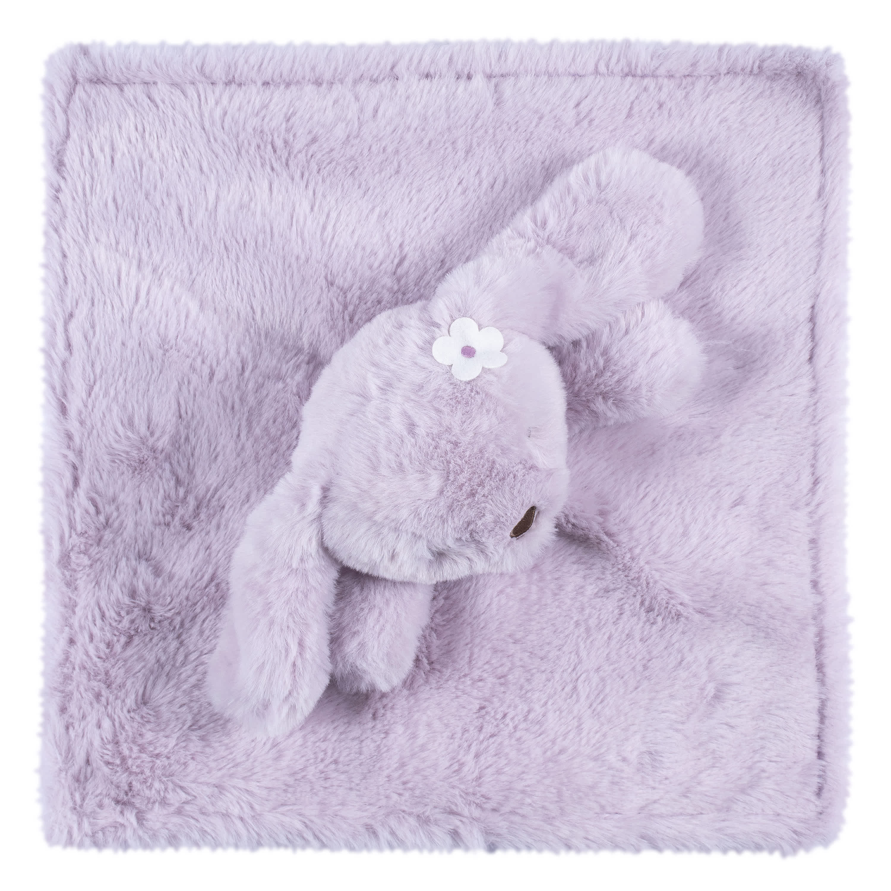 Embroidered Baby Girls Purple Bunny Security Blanket - Image 6