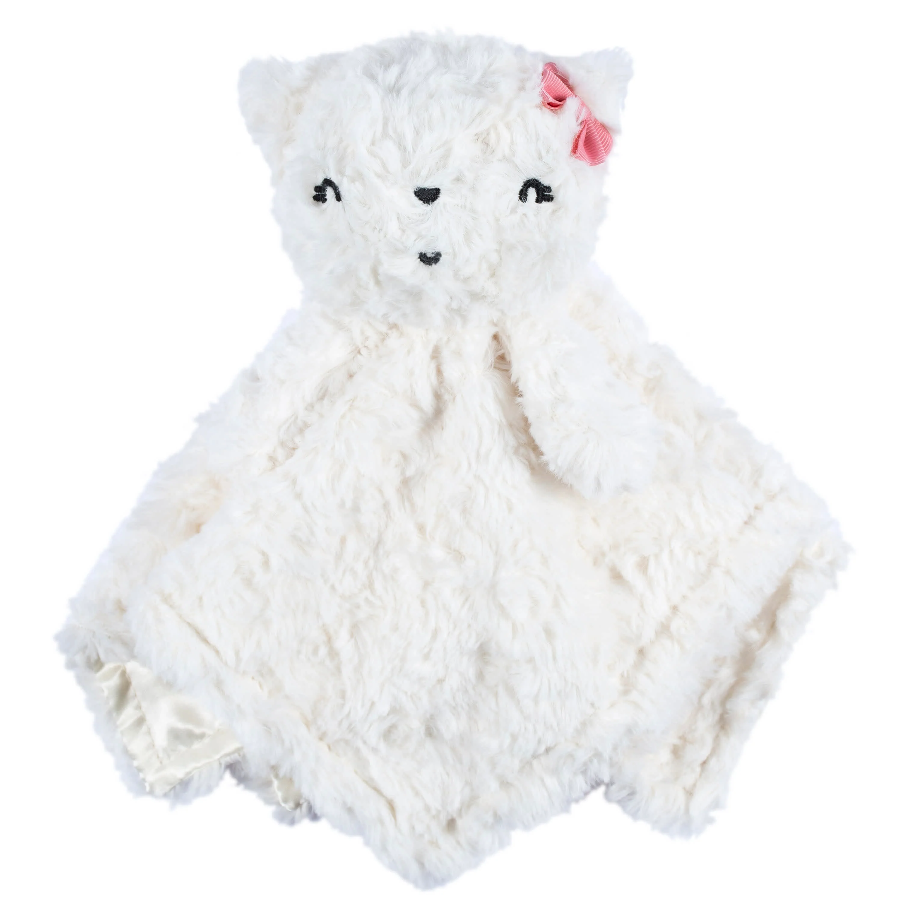 Embroidered Baby Girls Cat Security Blanket - Image 3