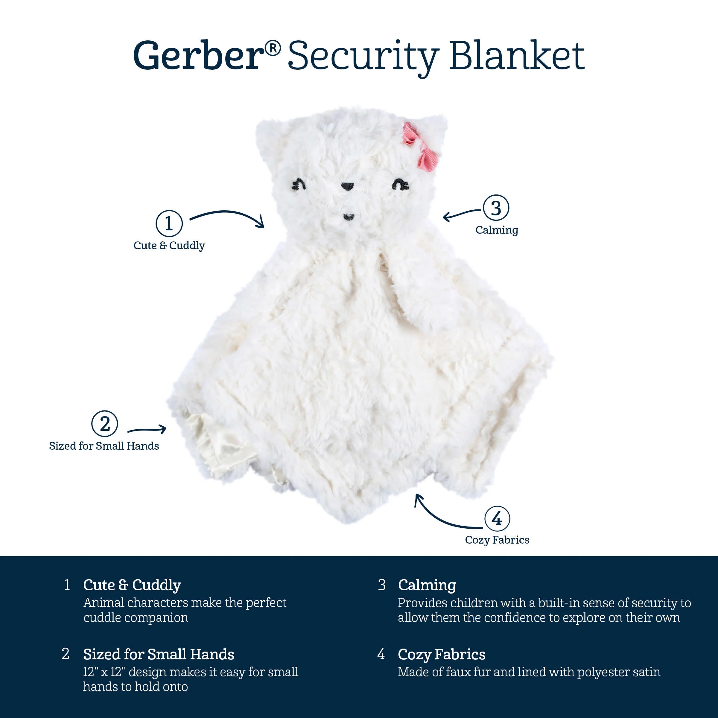 Embroidered Baby Girls Cat Security Blanket - Image 9