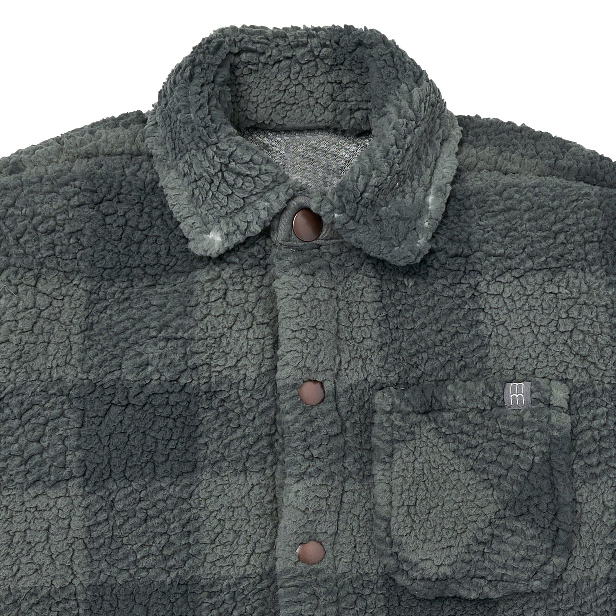 Boys Green Plaid Sherpa Jacket - Image 5