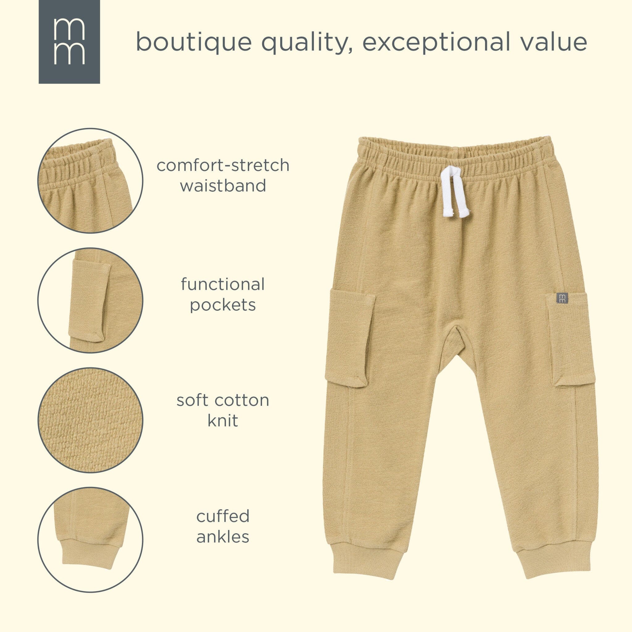 Boys Olive Cargo Pocket Sweatpants - Image 5
