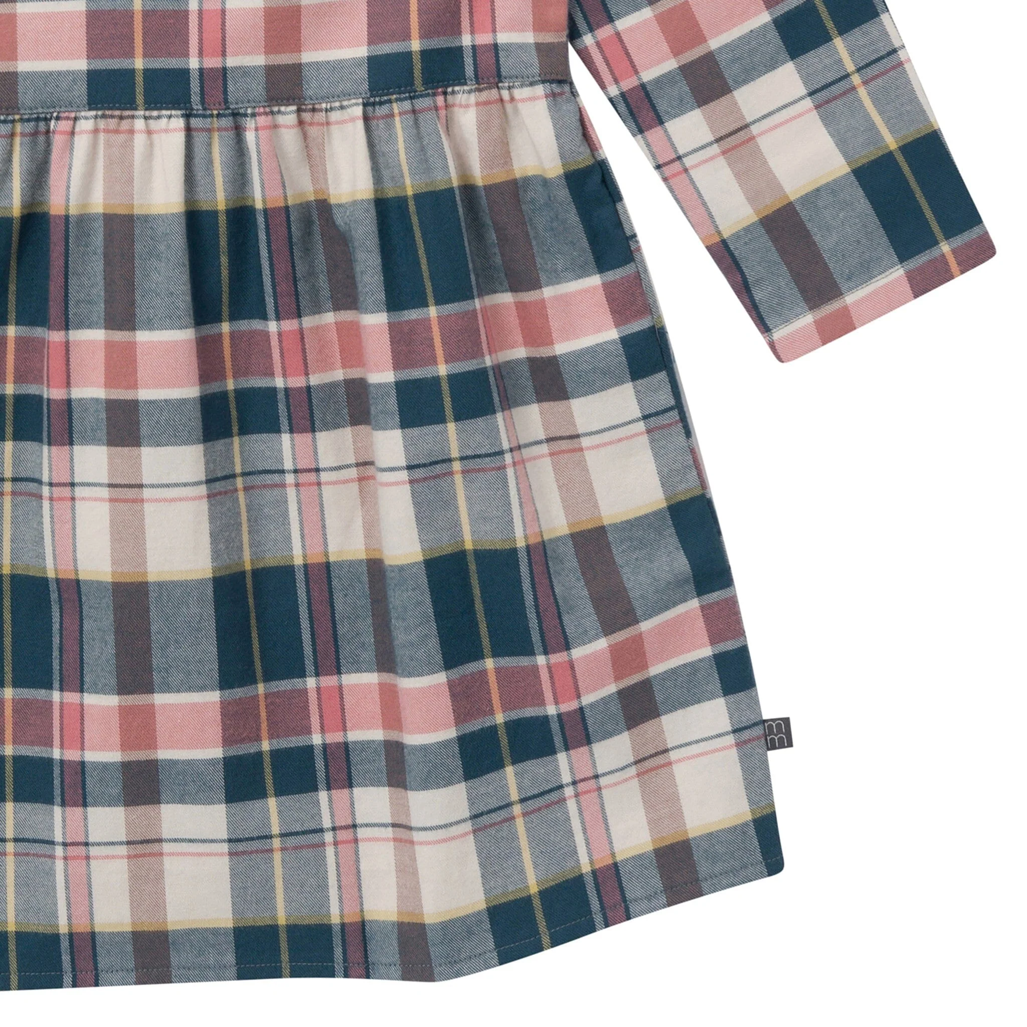 Girls Orion Blue Plaid Collared Dress - Image 7