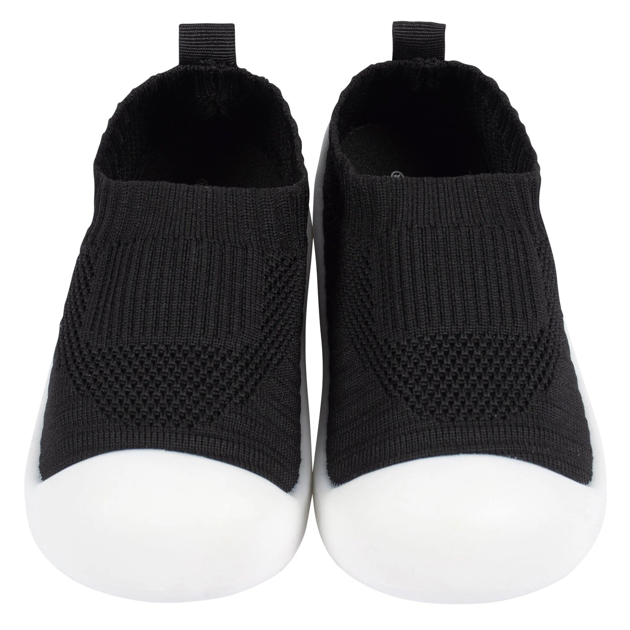 Toddler Neutral Black Stretchy Knit Slip-On Sneaker, US 11 - Image 5