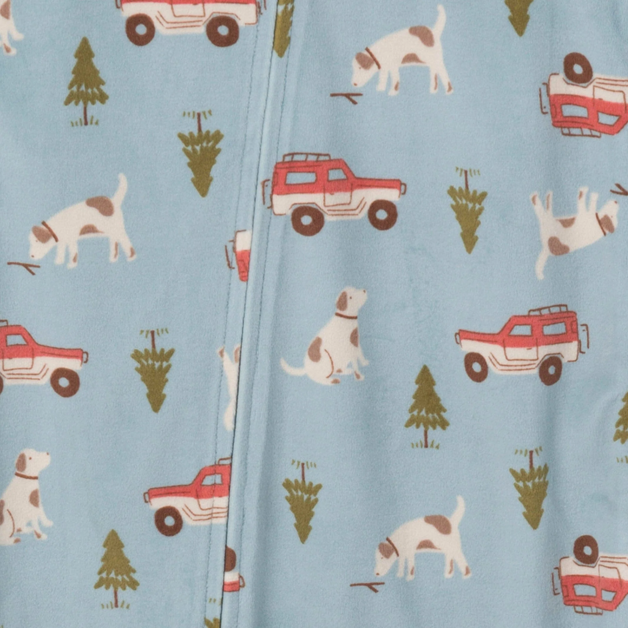 Infant and Toddler Boys Blue Camp Footed Fleece Pajamas - Image 3