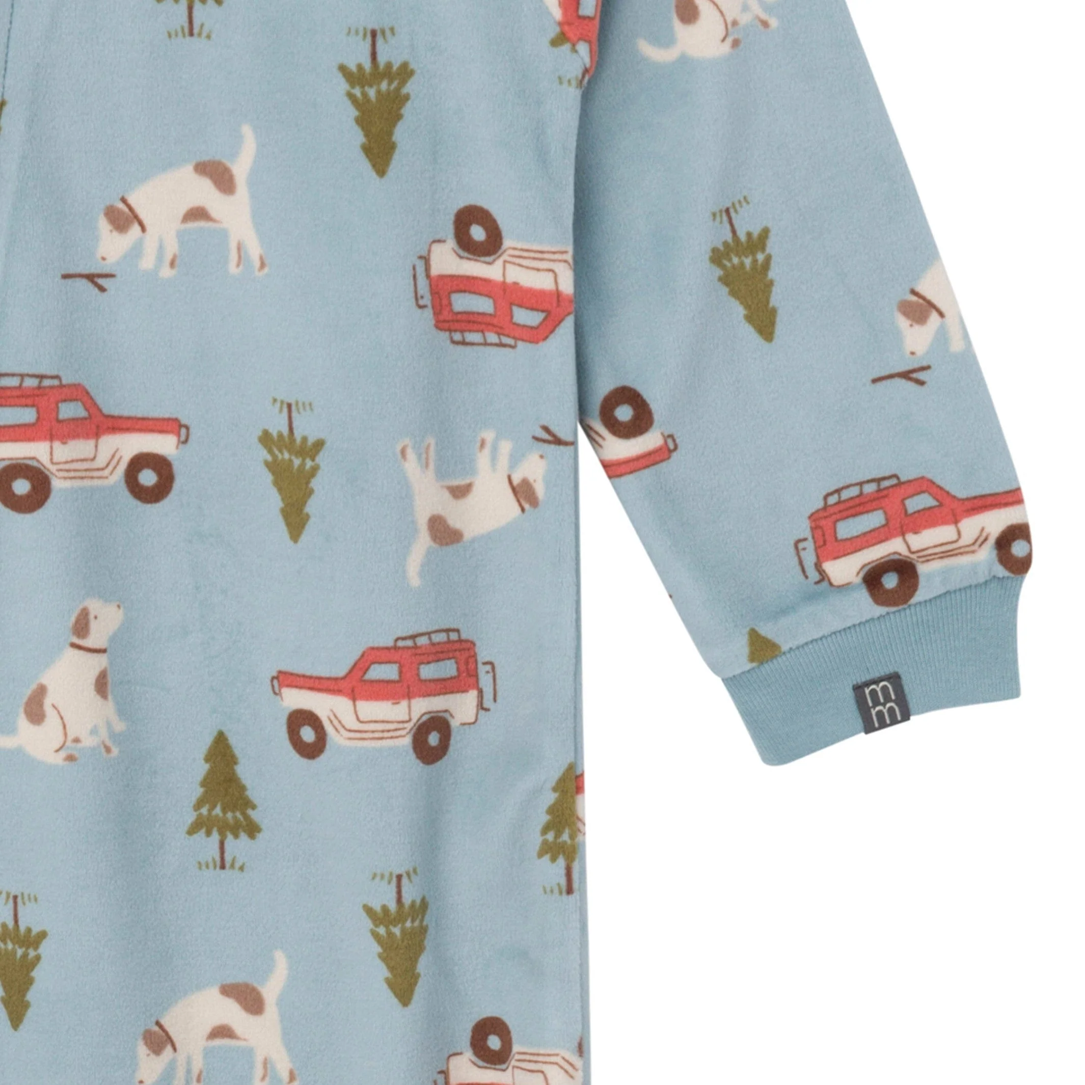 Infant and Toddler Boys Blue Camp Footed Fleece Pajamas - Image 4
