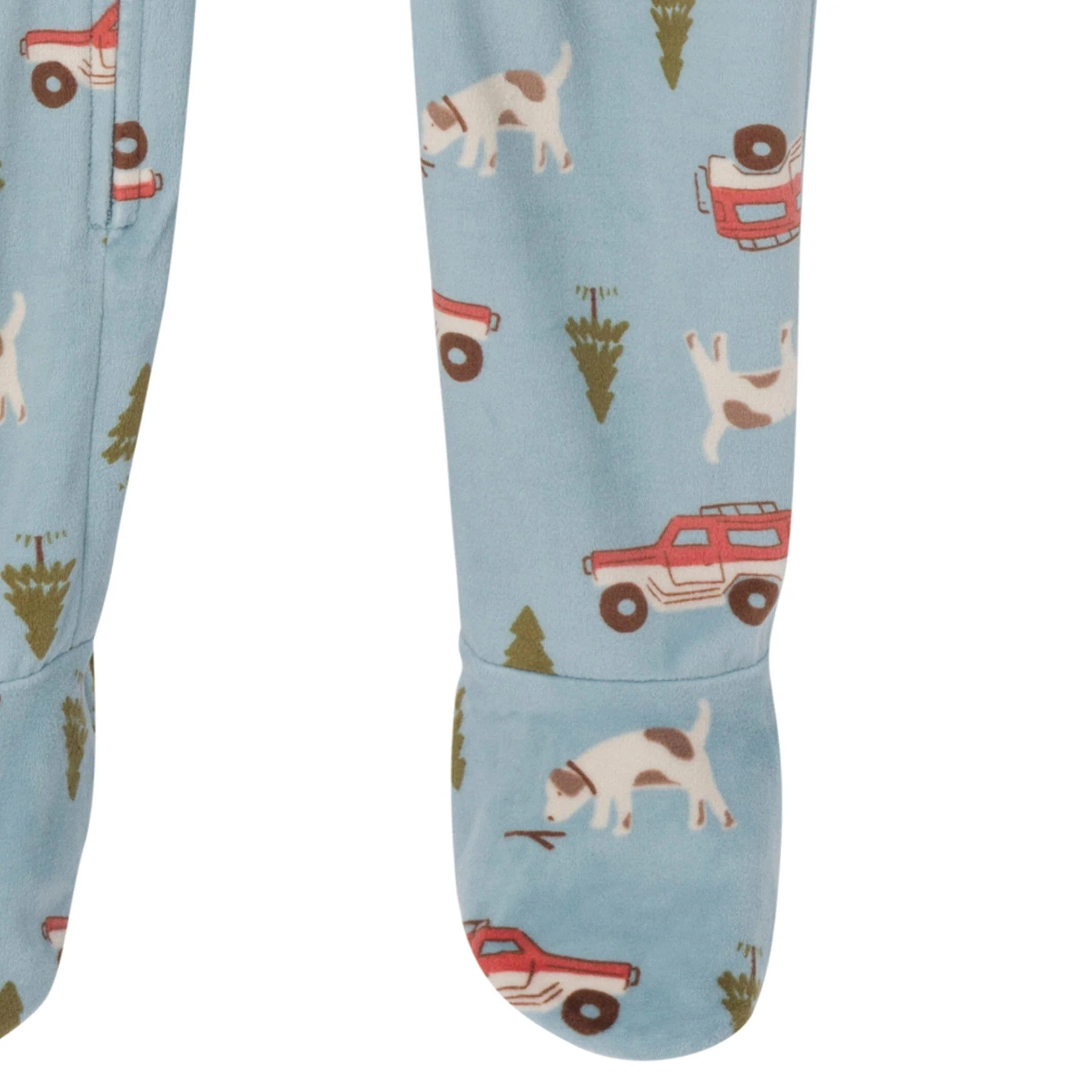 Infant and Toddler Boys Blue Camp Footed Fleece Pajamas - Image 5