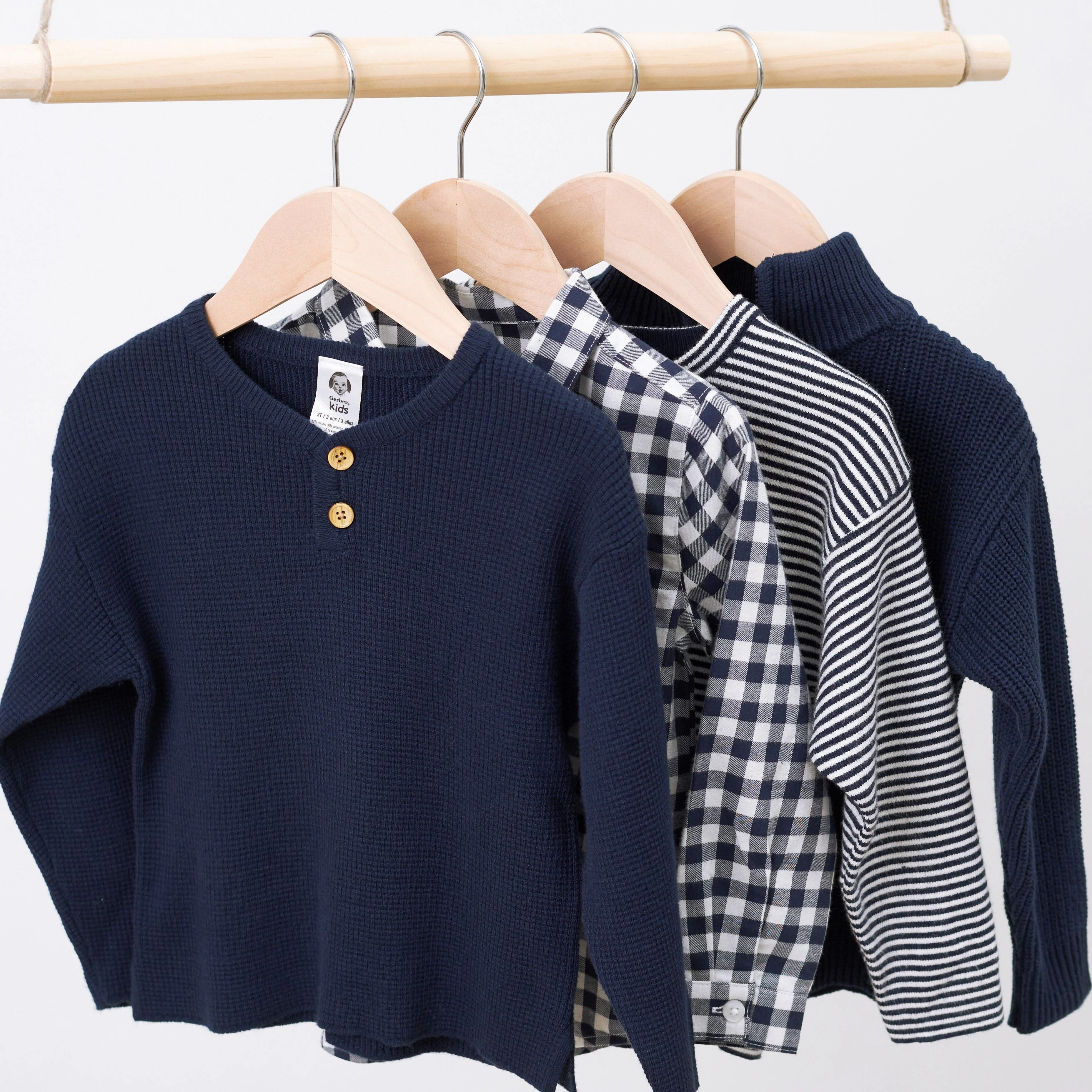 Infant & Toddler Boys Blue Henley Sweater - Image 6