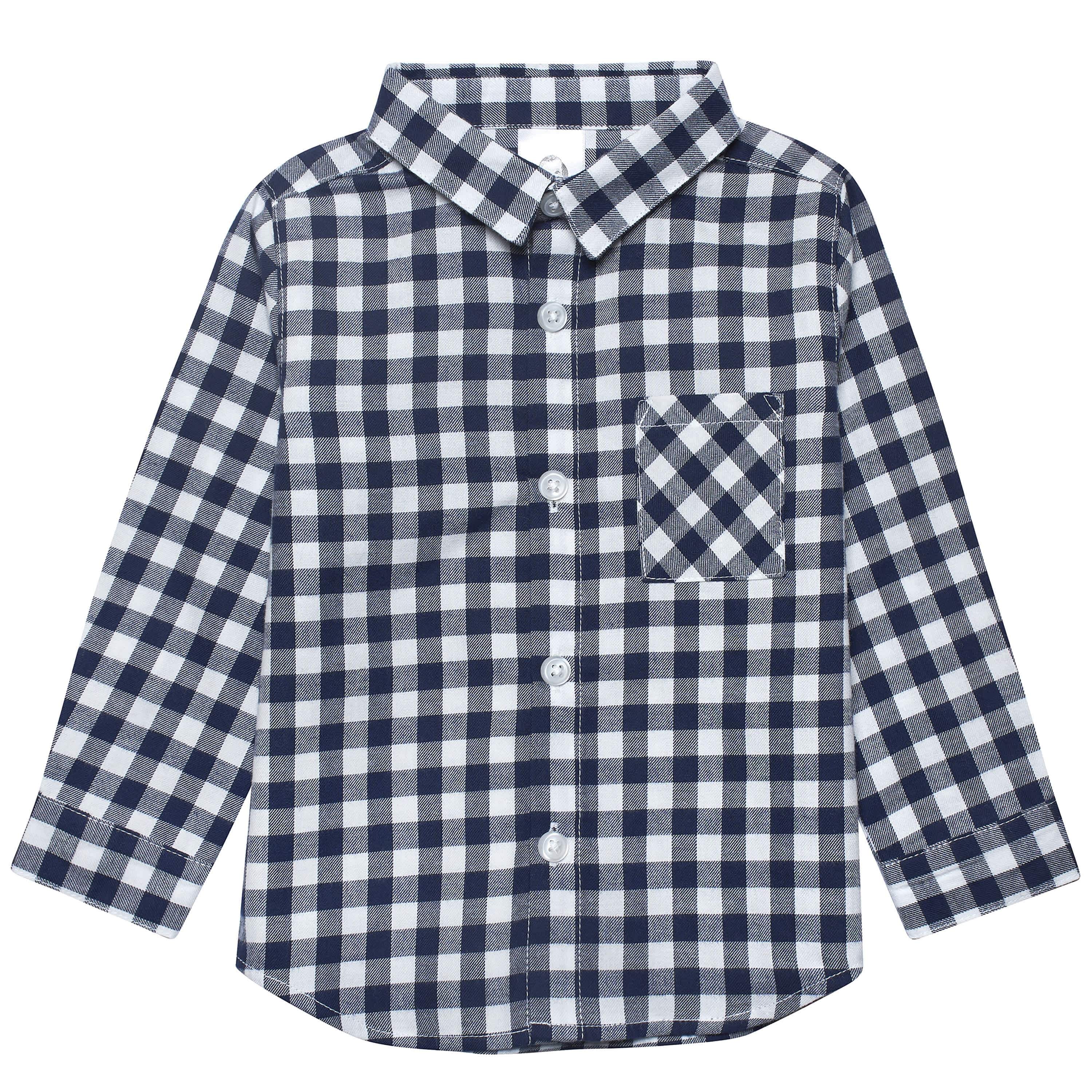 Infant & Toddler Boys Blue Plaid Woven Plaid Shirt - Image 4