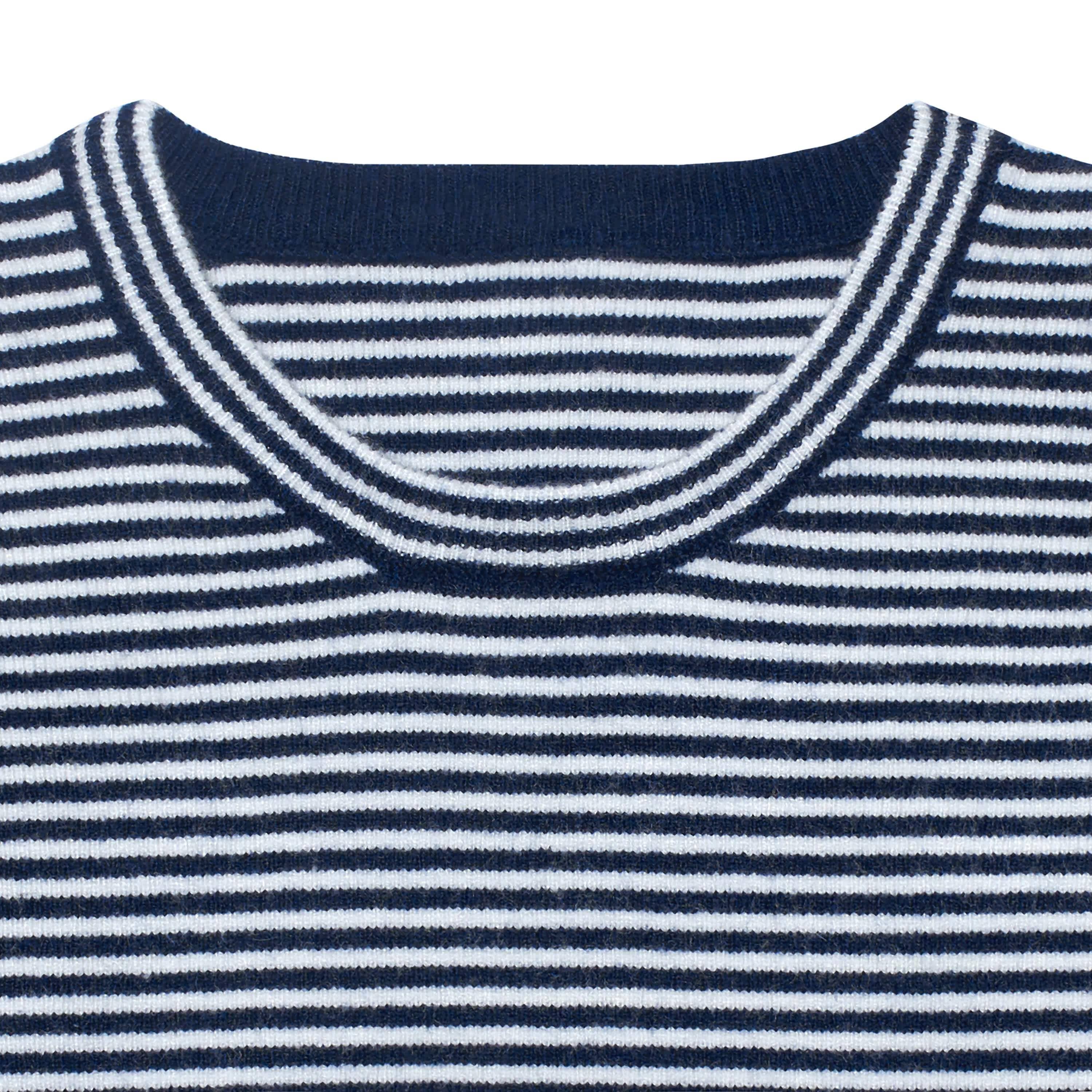 Infant & Toddler Boys Blue Striped Sweater with Pocket - Image 3