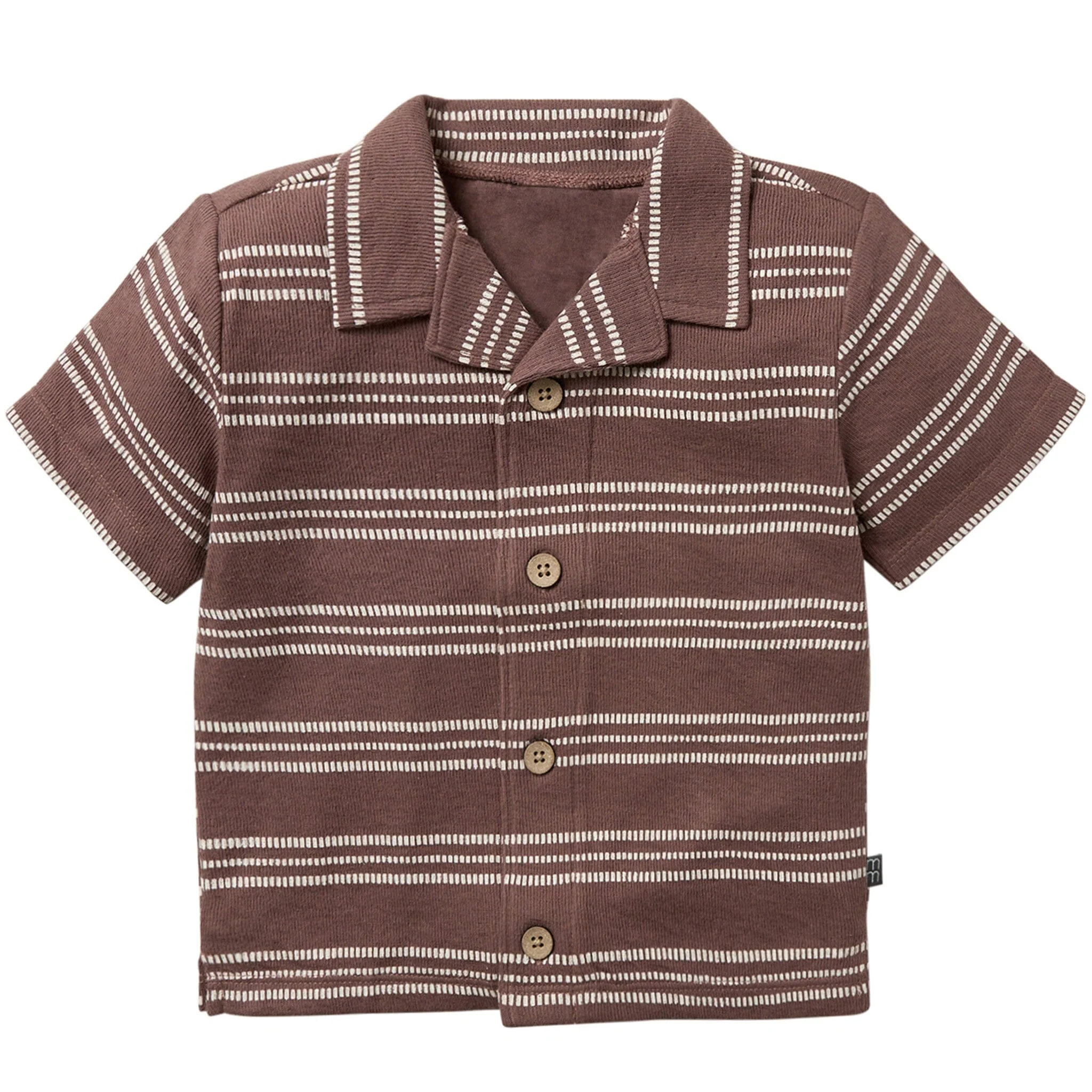 Infant & Toddler Boys Brown Stripe Collar Top
