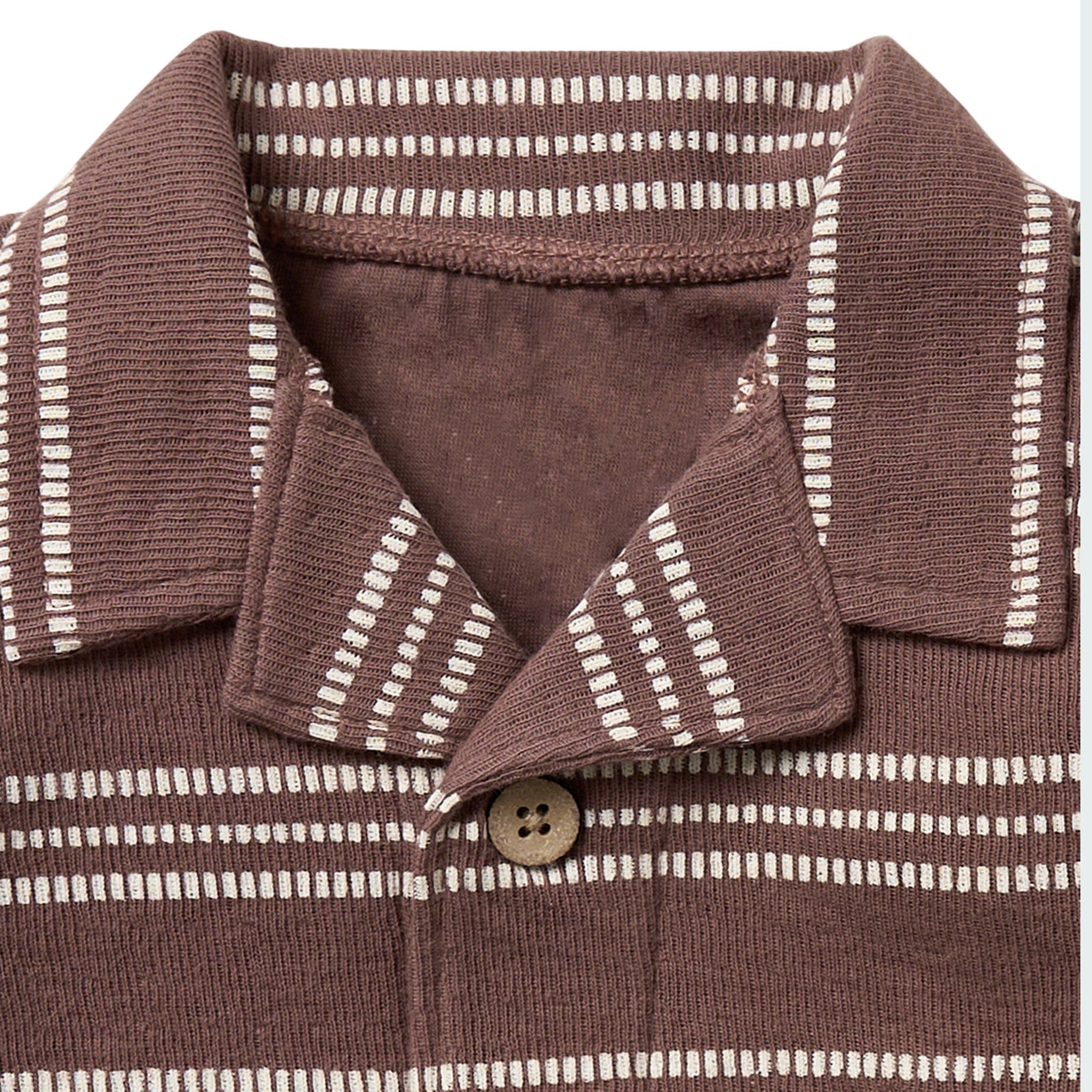 Infant & Toddler Boys Brown Stripe Collar Top - Image 2