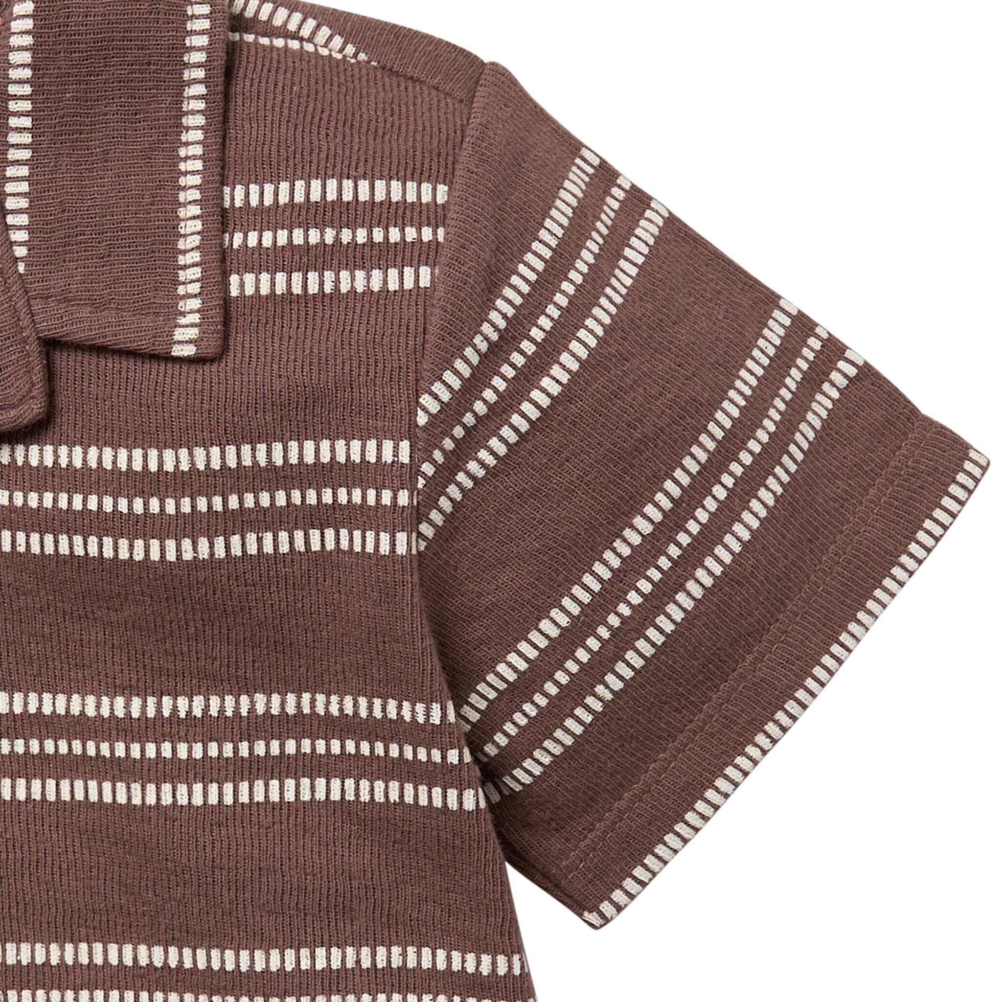 Infant & Toddler Boys Brown Stripe Collar Top - Image 4