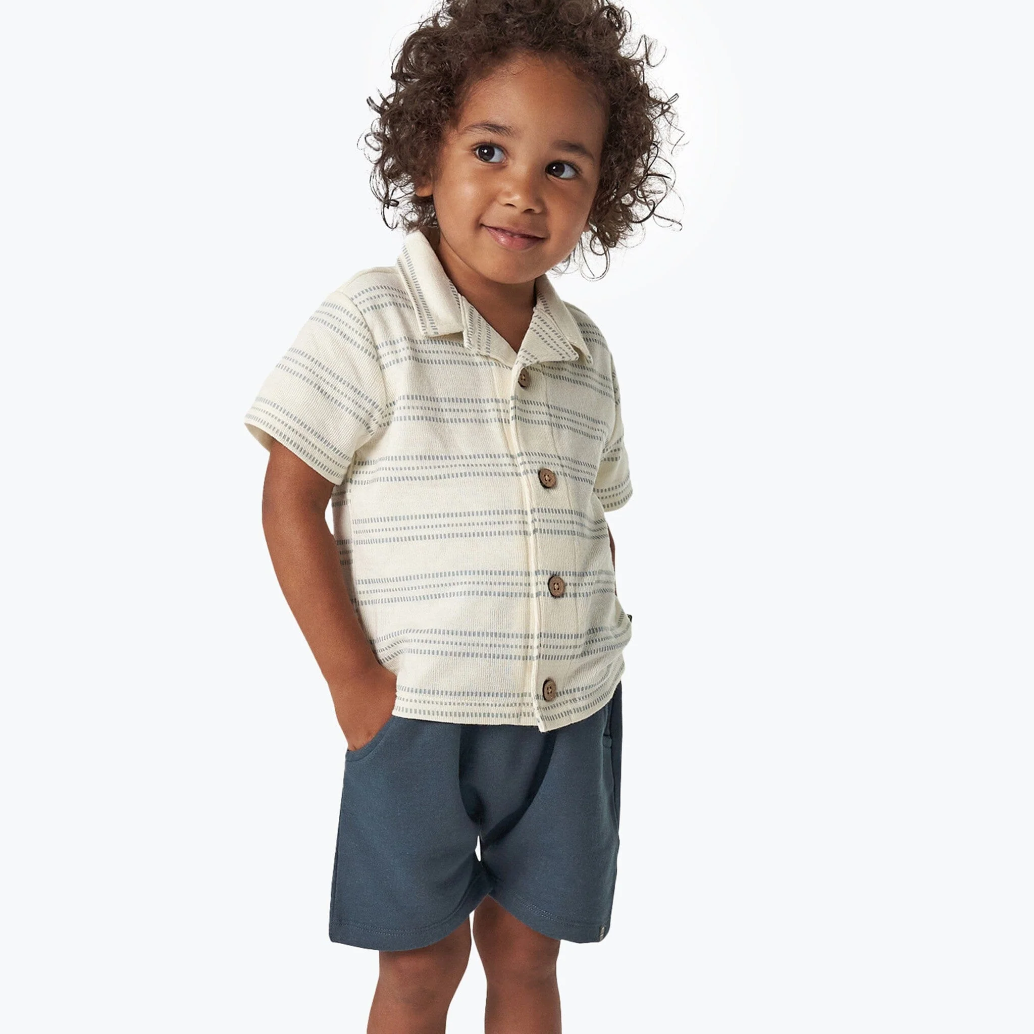 Infant & Toddler Boys Dark Blue Harem Shorts - Image 2