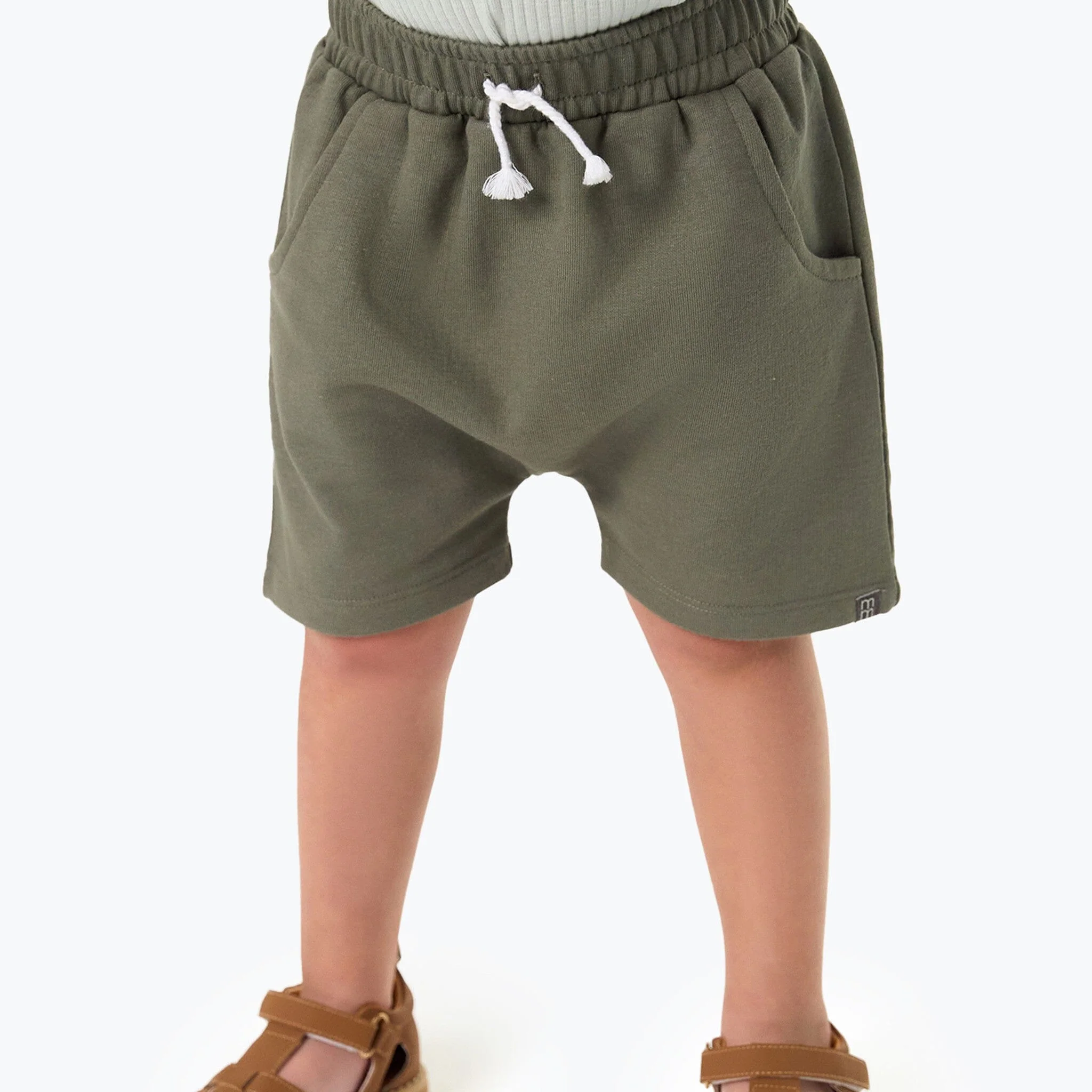 Infant & Toddler Boys Dark Green Harem Shorts - Image 2