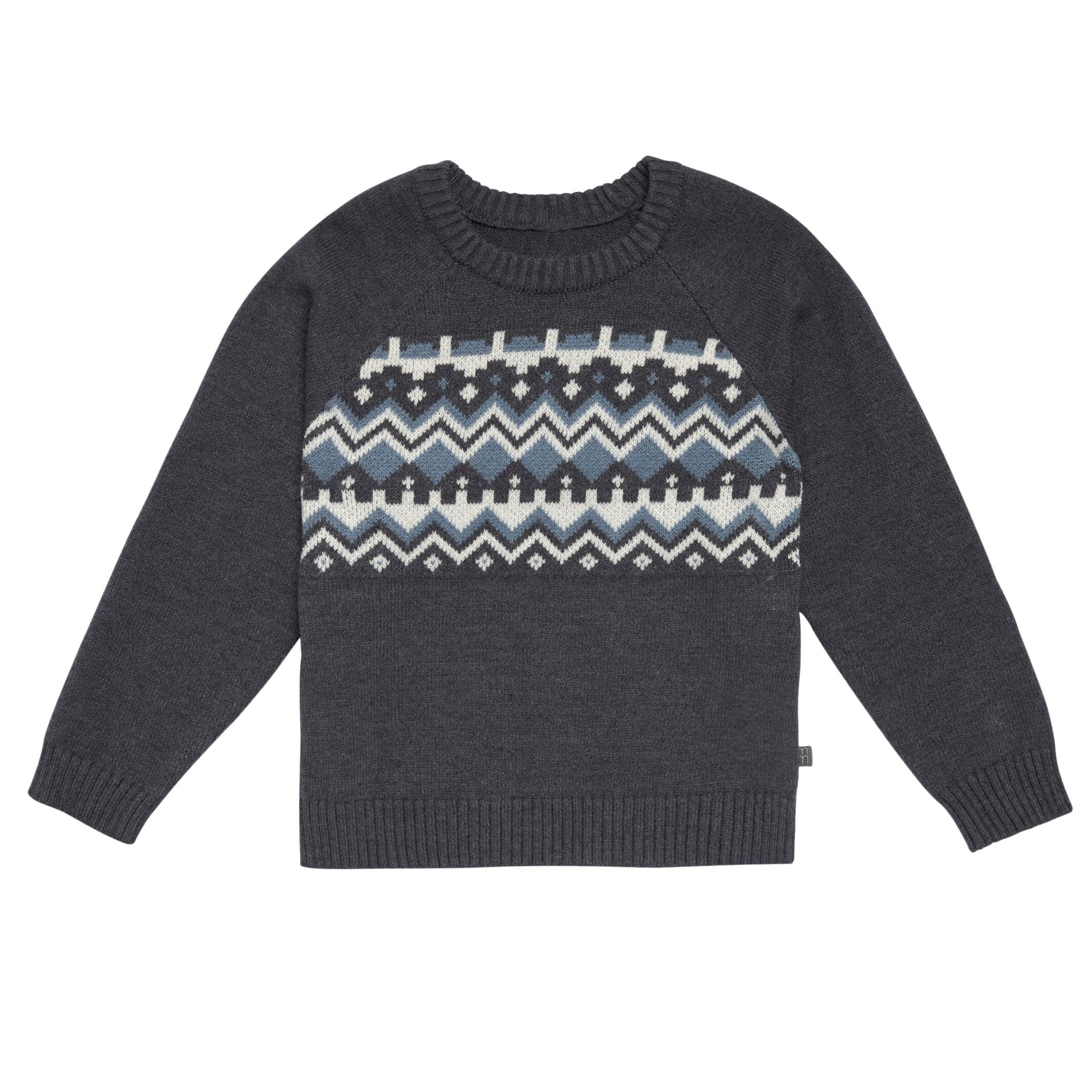 Infant & Toddler Boys Dark Grey Heather Fair Isle Viscose Sweater