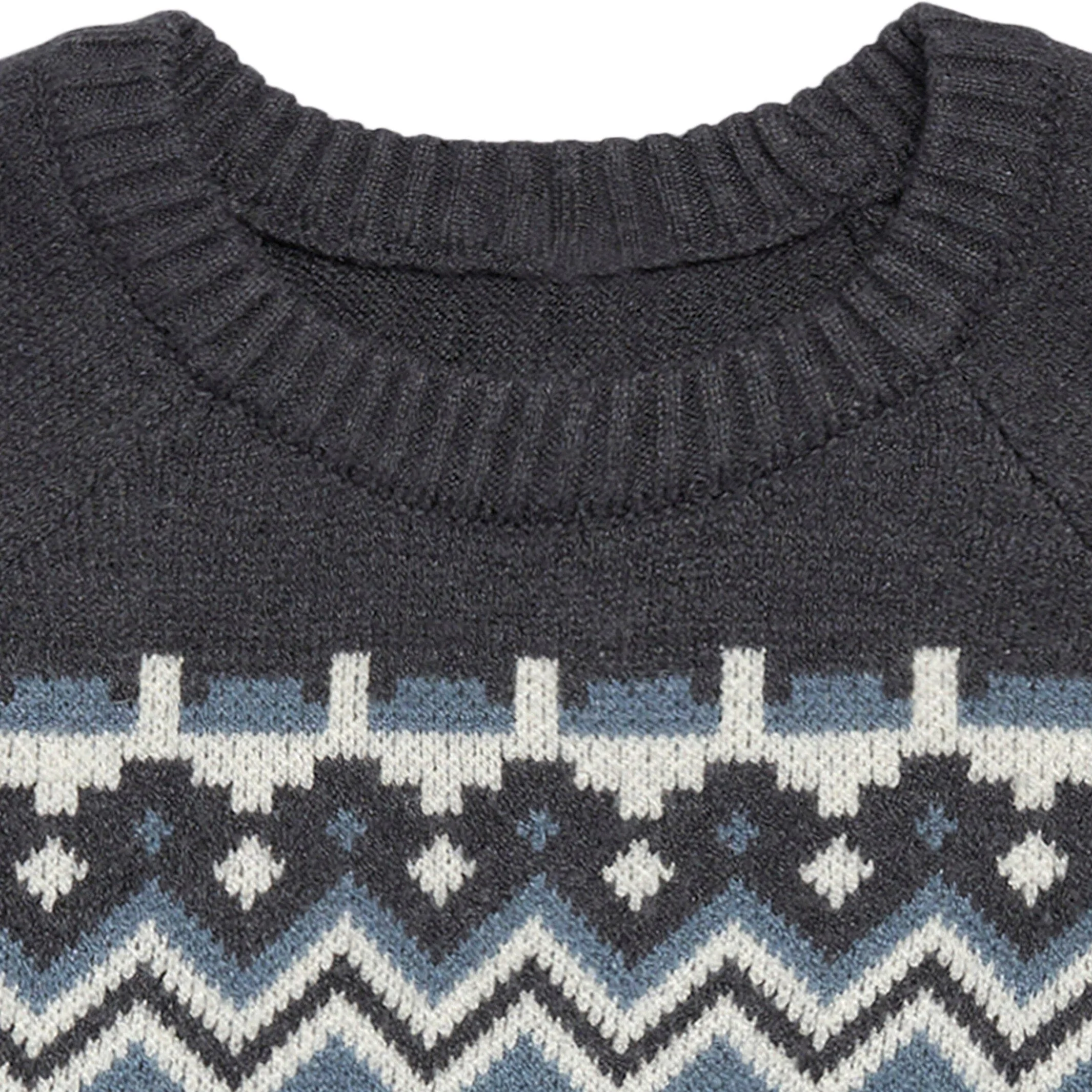 Infant & Toddler Boys Dark Grey Heather Fair Isle Viscose Sweater - Image 3