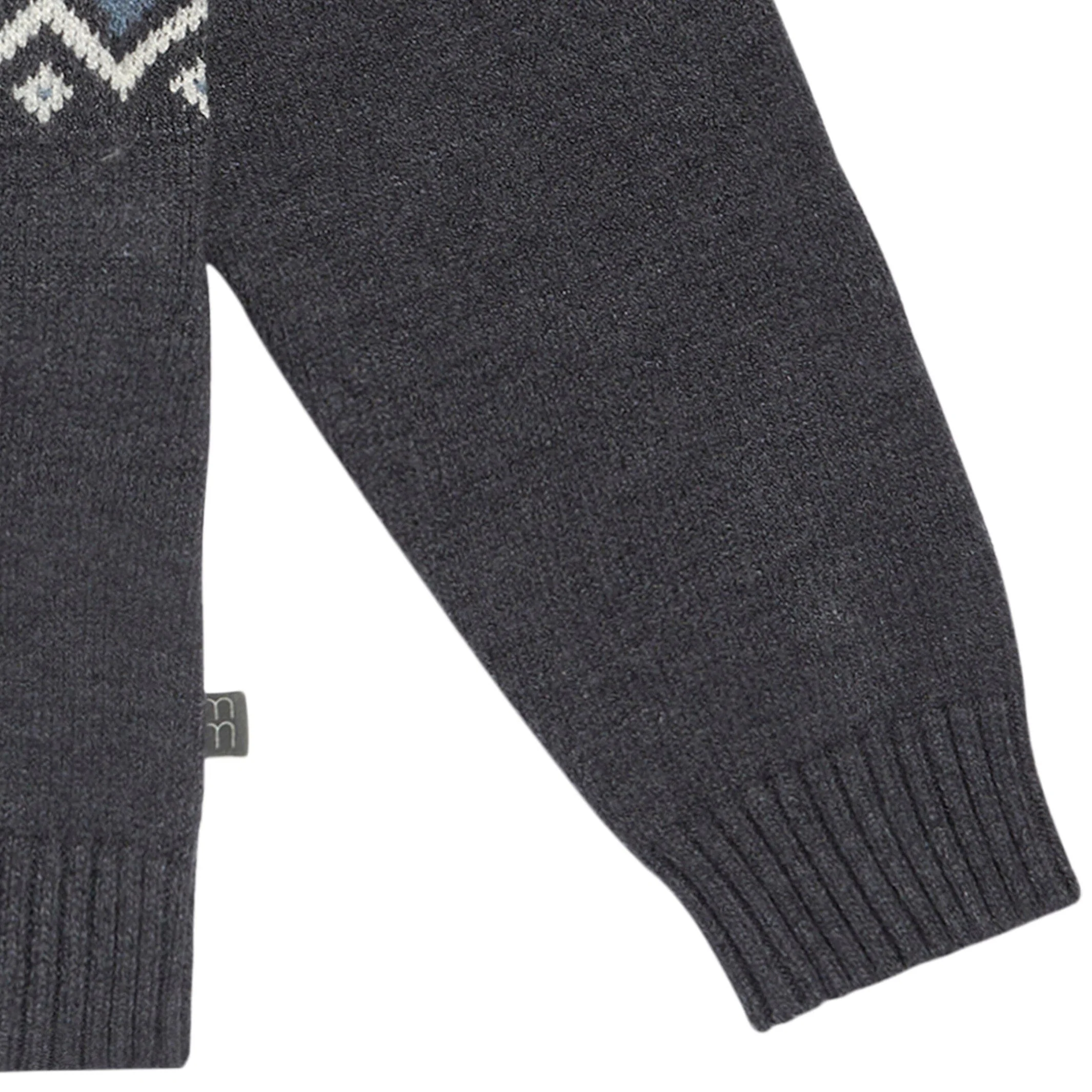 Infant & Toddler Boys Dark Grey Heather Fair Isle Viscose Sweater - Image 4