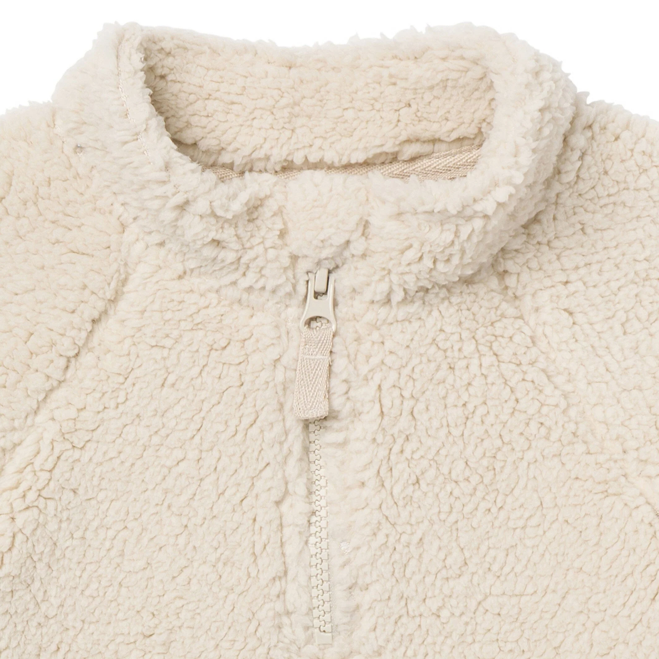 Embroidered Infant & Toddler Boys Light Beige Half-Zip Pullover - Image 3