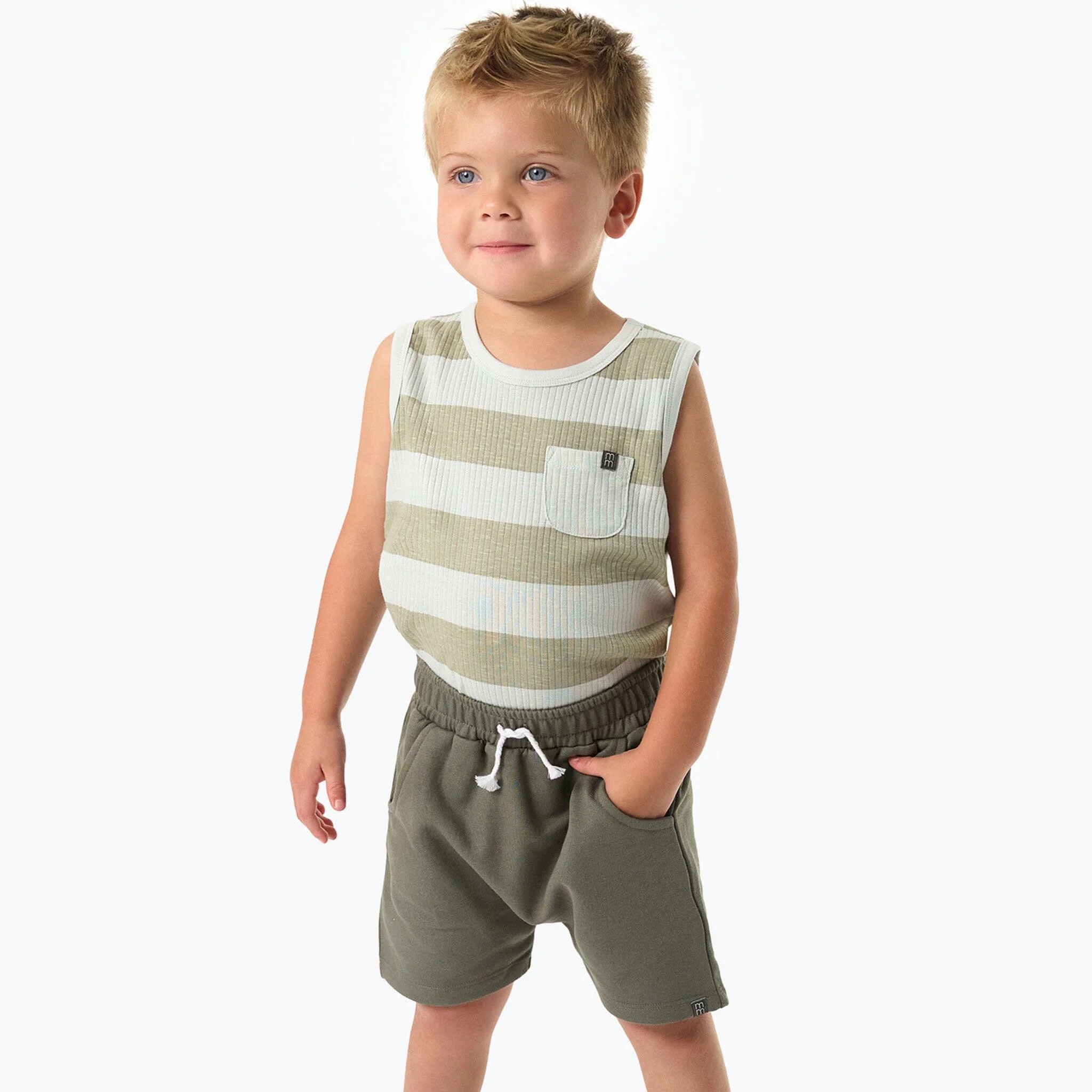Infant & Toddler Boys Light Sky Stripe Tank Top - Image 2