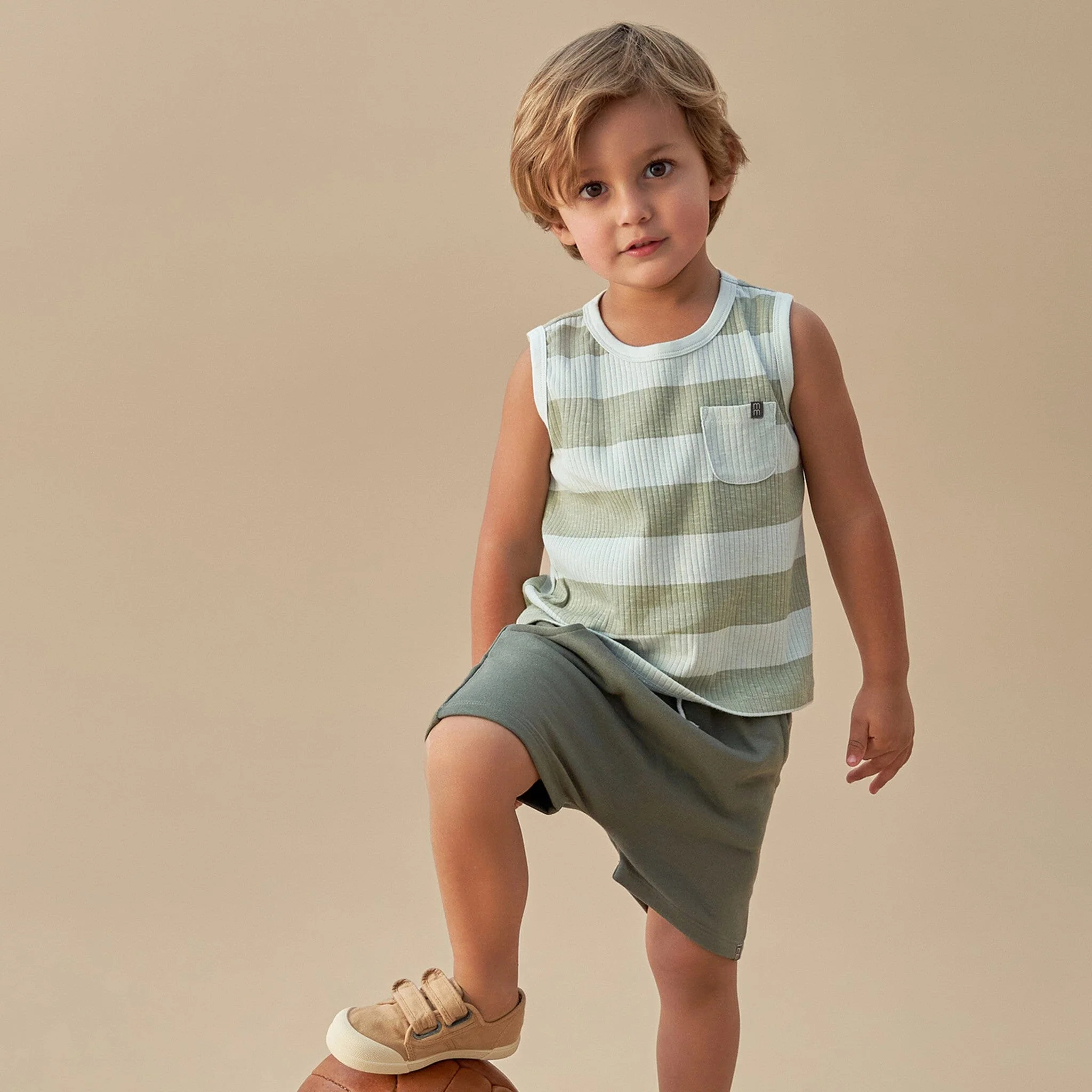 Infant & Toddler Boys Light Sky Stripe Tank Top - Image 3