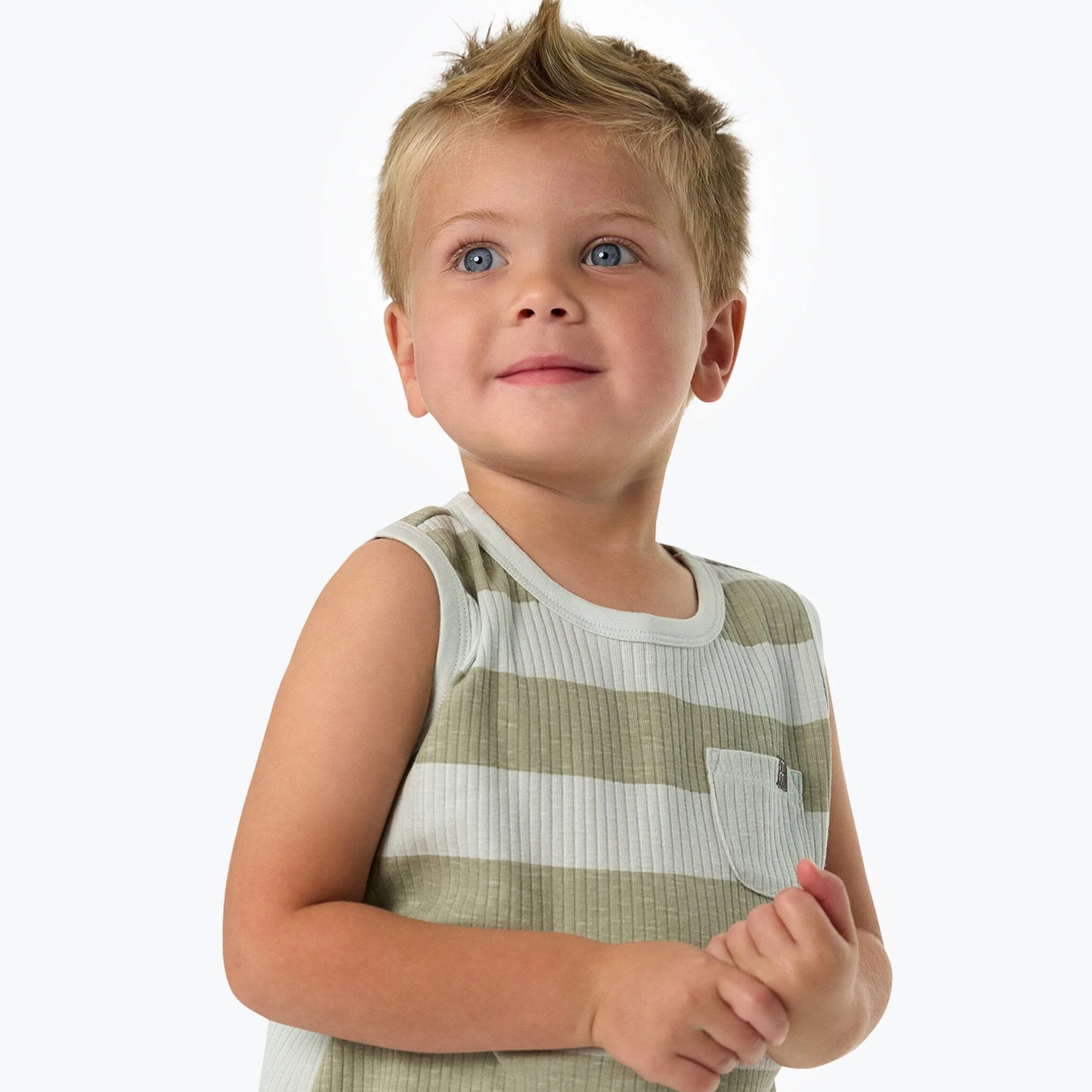 Infant & Toddler Boys Light Sky Stripe Tank Top - Image 4