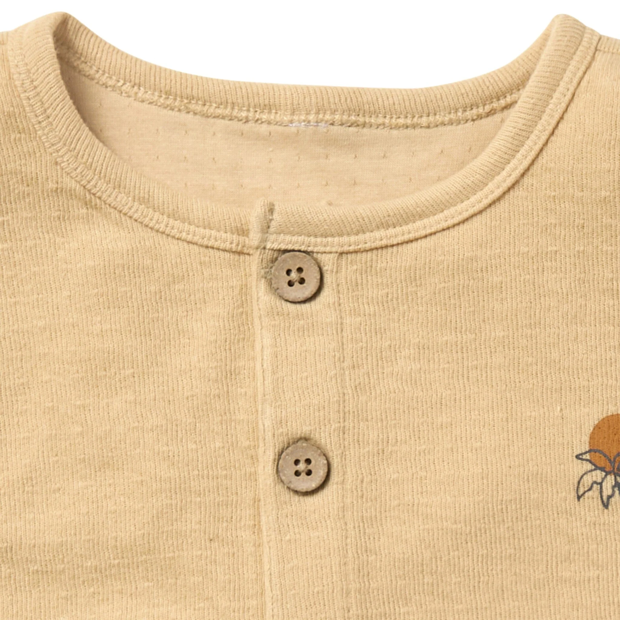 Infant & Toddler Boys Tan Henley Top - Image 5