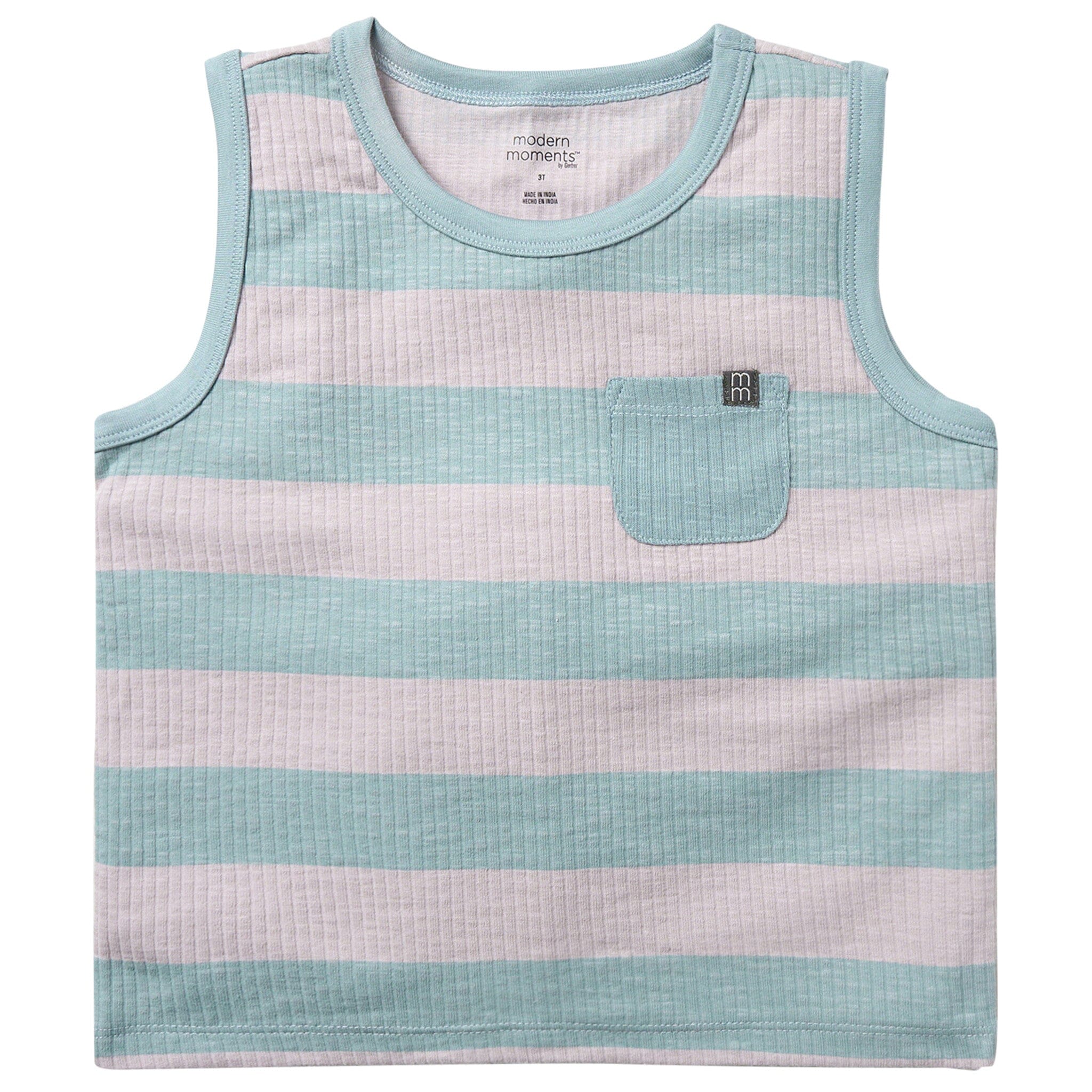 Infant & Toddler Boys Teal Stripe Tank Top