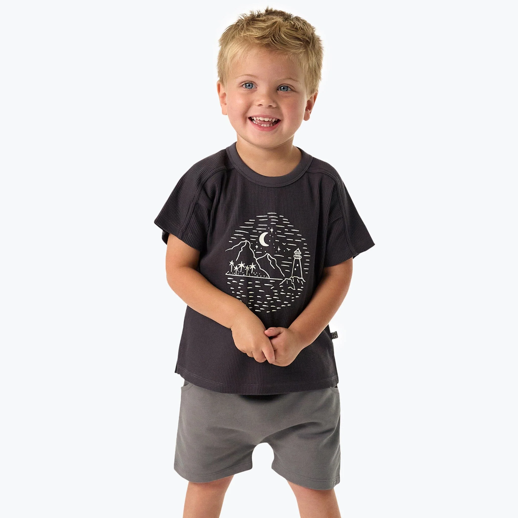 Infant & Toddler Boys Grey Harem Shorts - Image 2