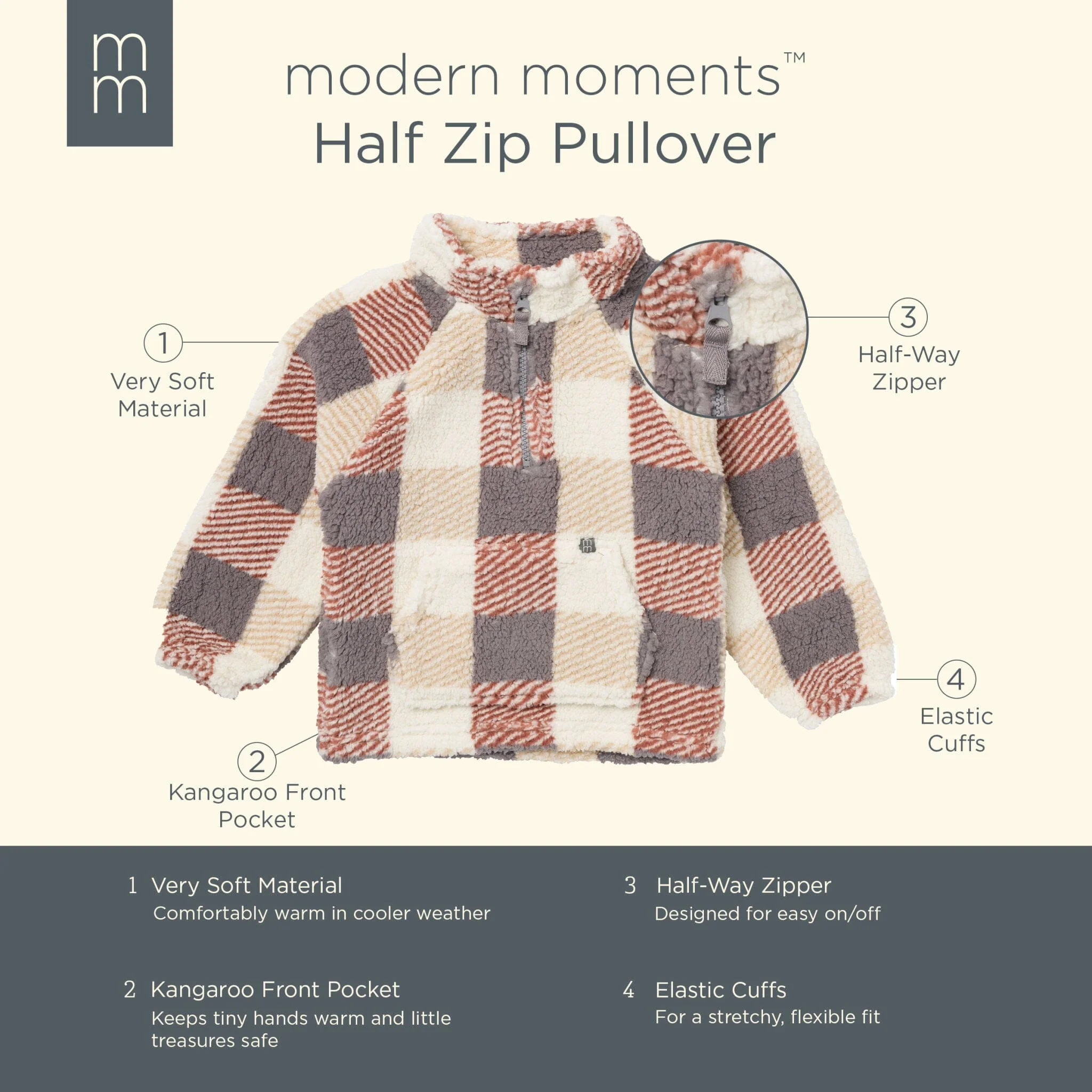 Infant & Toddler Boys Multi Plaid Half-Zip Pullover - Image 6