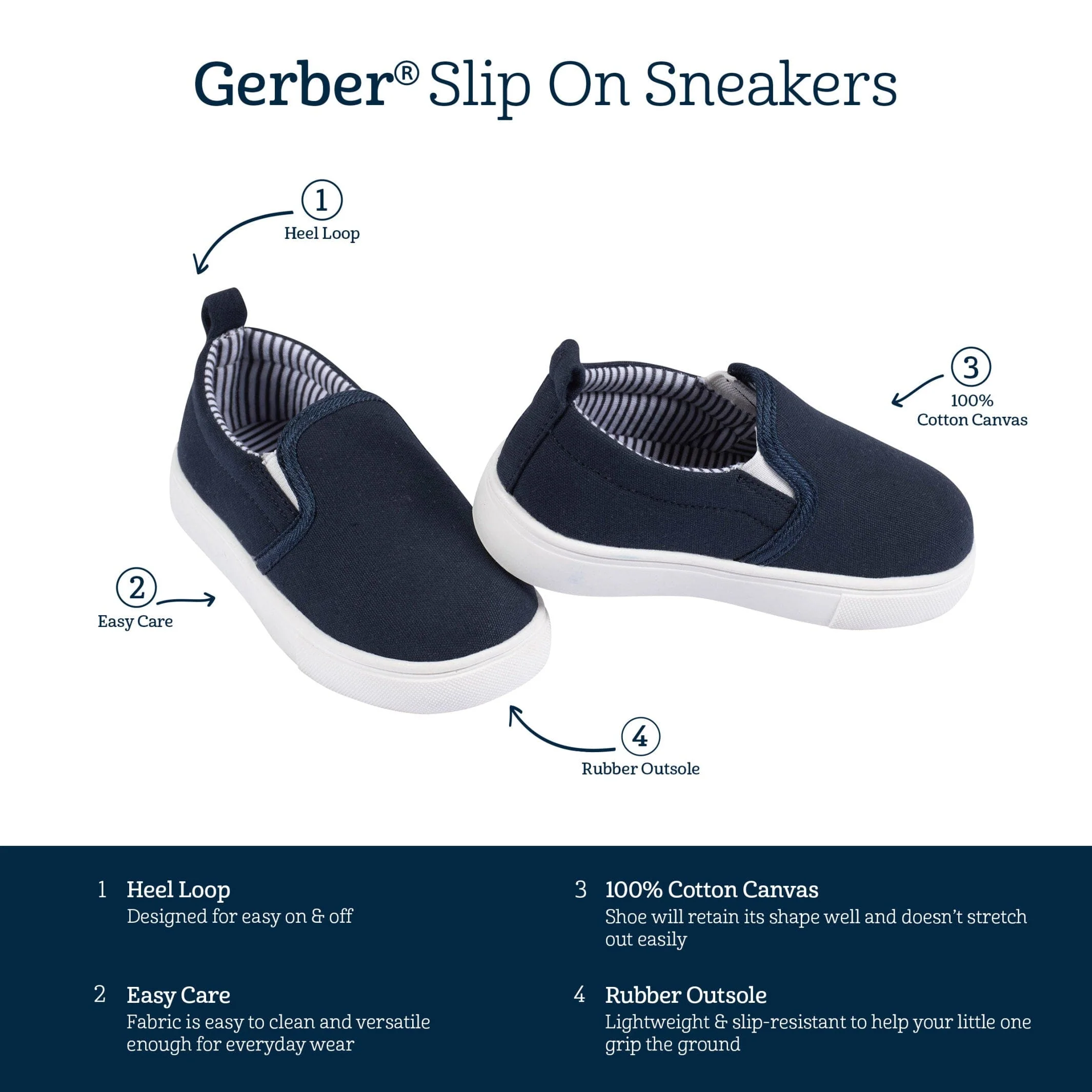 Infant & Toddler Boys Navy Slip-On Sneaker - Image 5