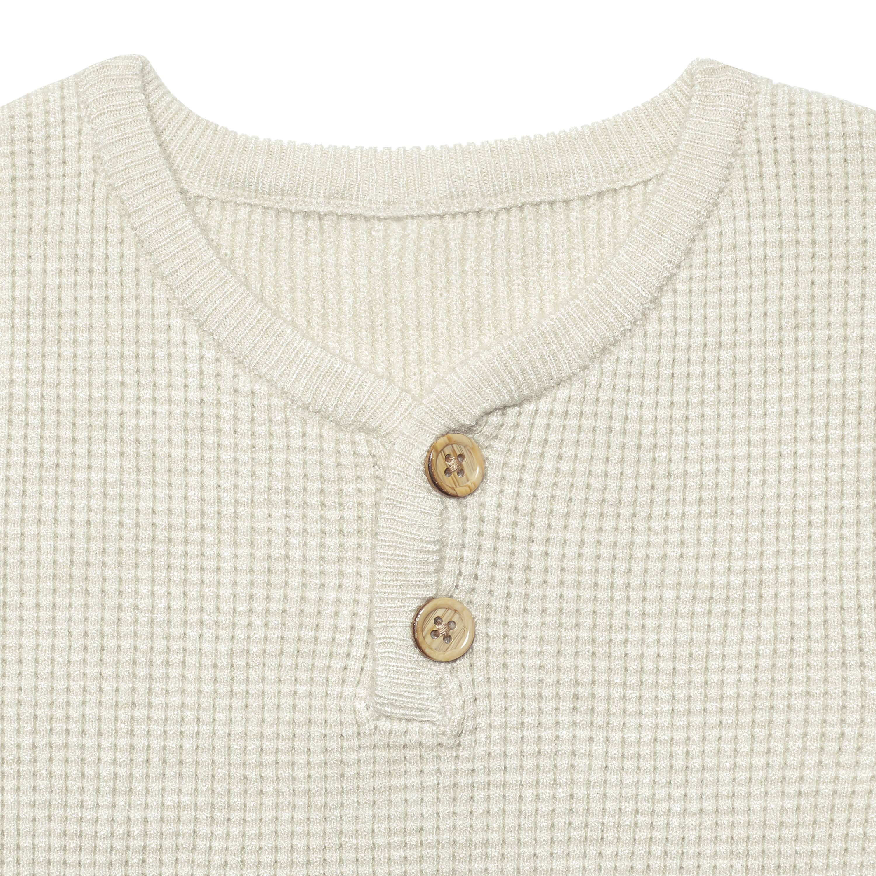 Infant & Toddler Boys Oatmeal Heather Henley Sweater - Image 3