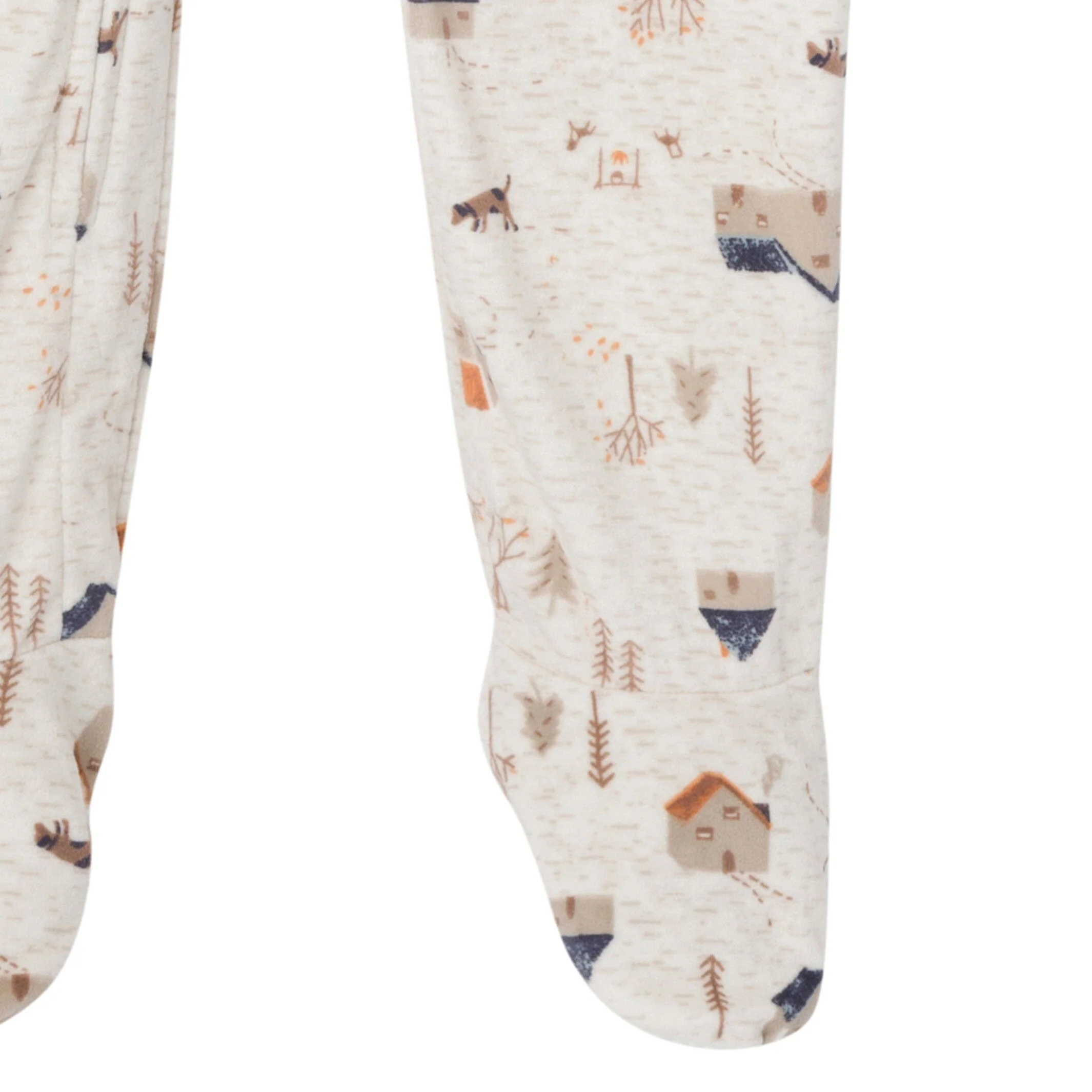 Infant and Toddler Boys Oatmeal Village Footed Fleece Pajamas - Image 5