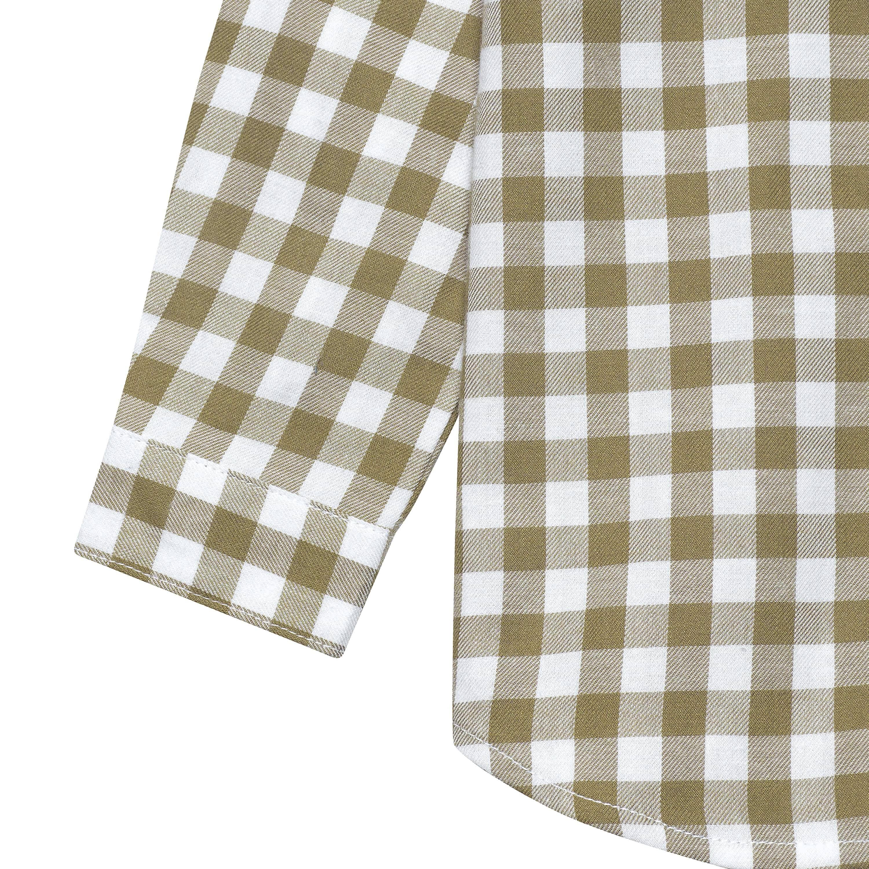 Infant & Toddler Boys Tan Plaid Woven Plaid Shirt - Image 3