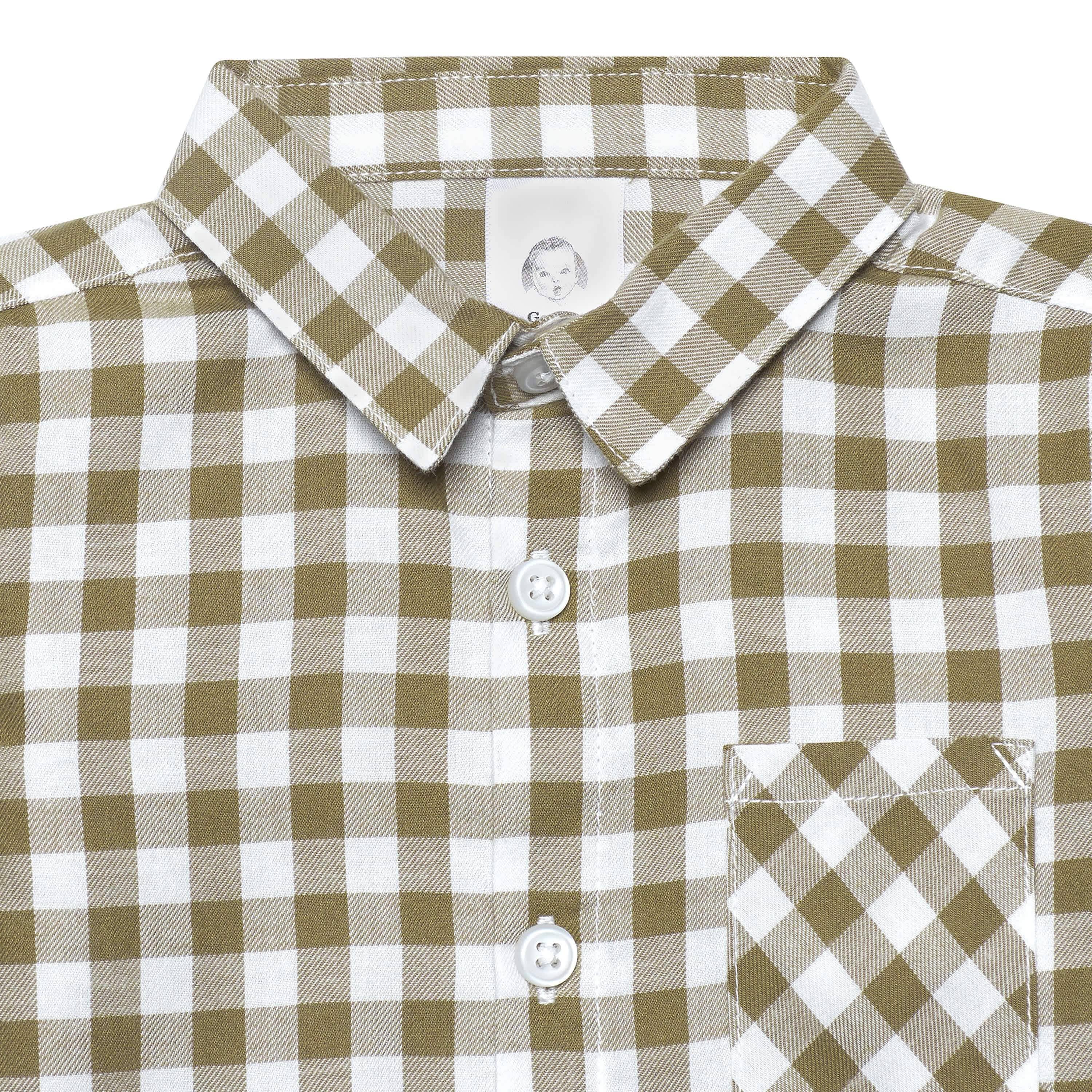 Infant & Toddler Boys Tan Plaid Woven Plaid Shirt - Image 4