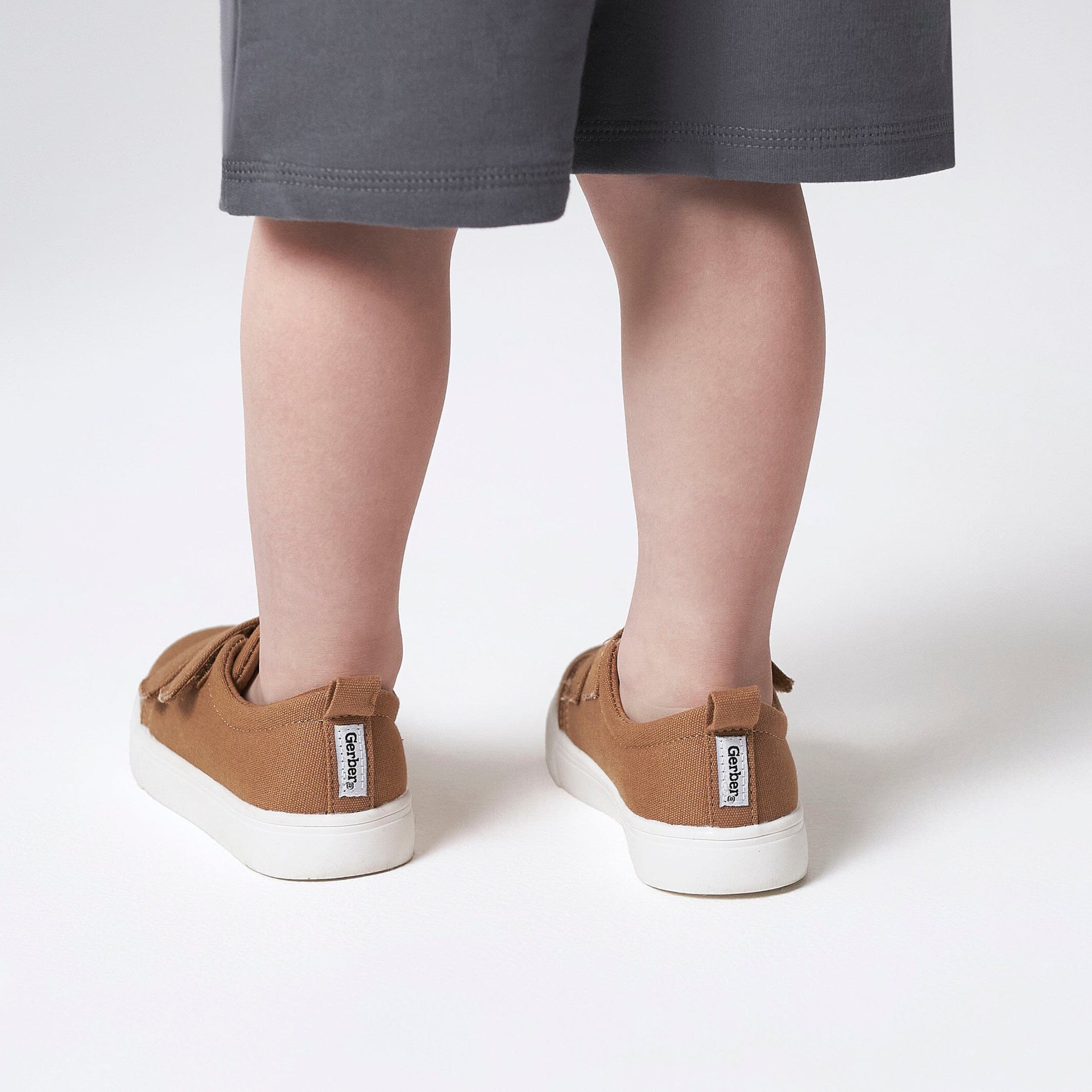 Infant & Toddler Boys Washed Rust Twill Strap Sneaker - Image 4
