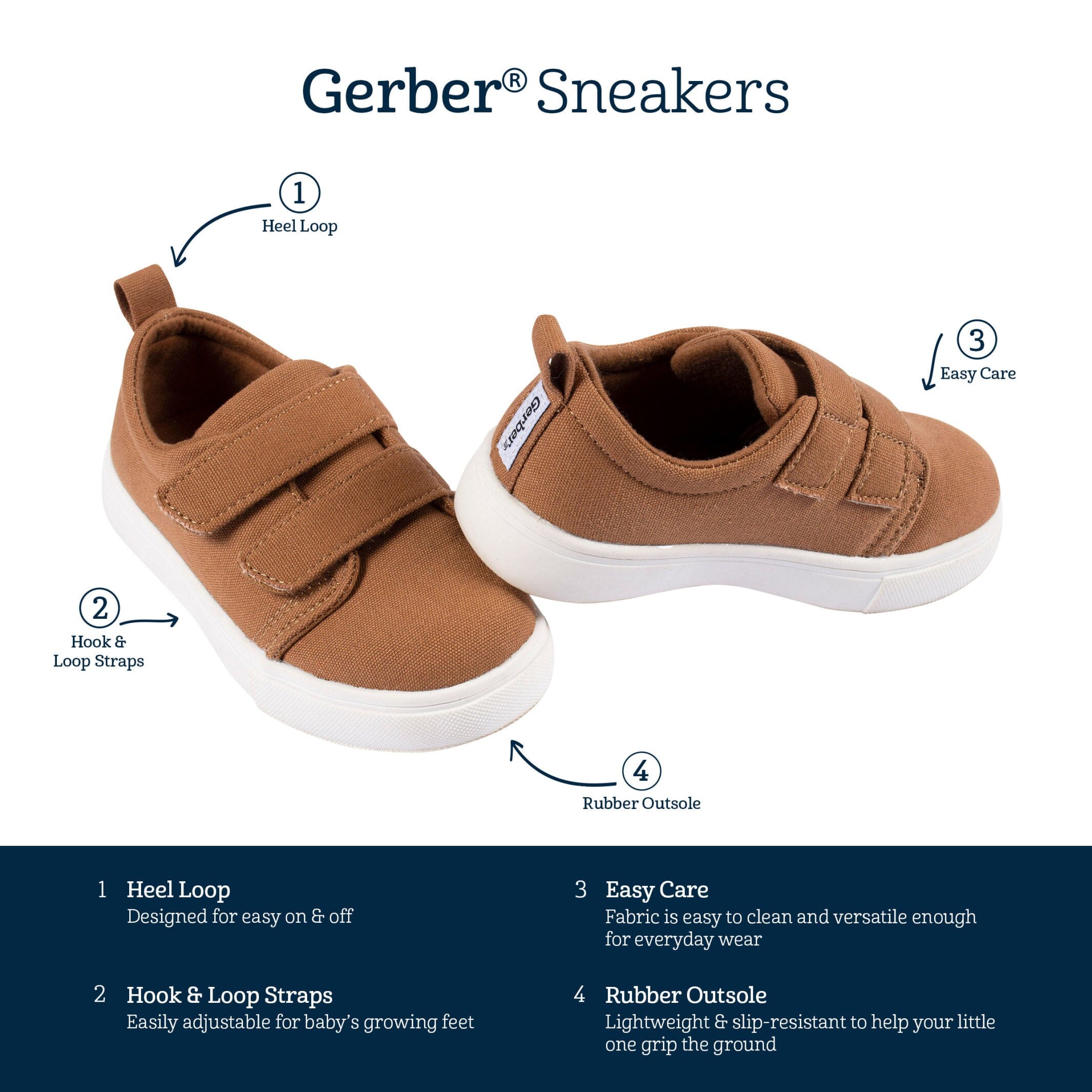 Infant & Toddler Boys Washed Rust Twill Strap Sneaker - Image 8