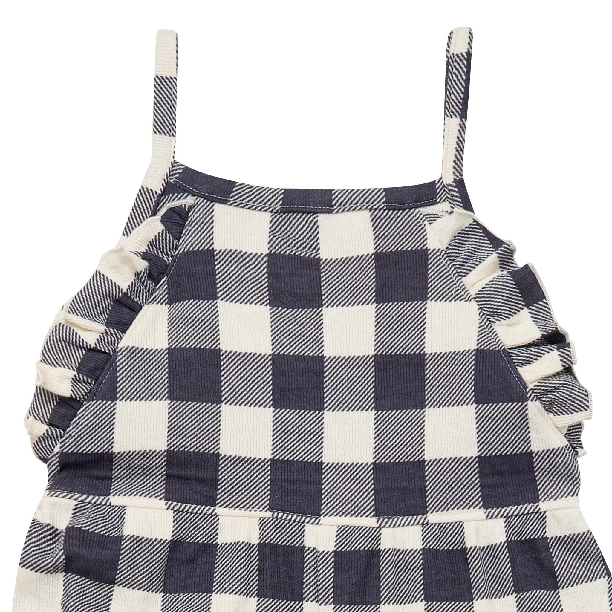 Infant & Toddler Girls Gingham Ruffle Wide Leg Romper - Image 3