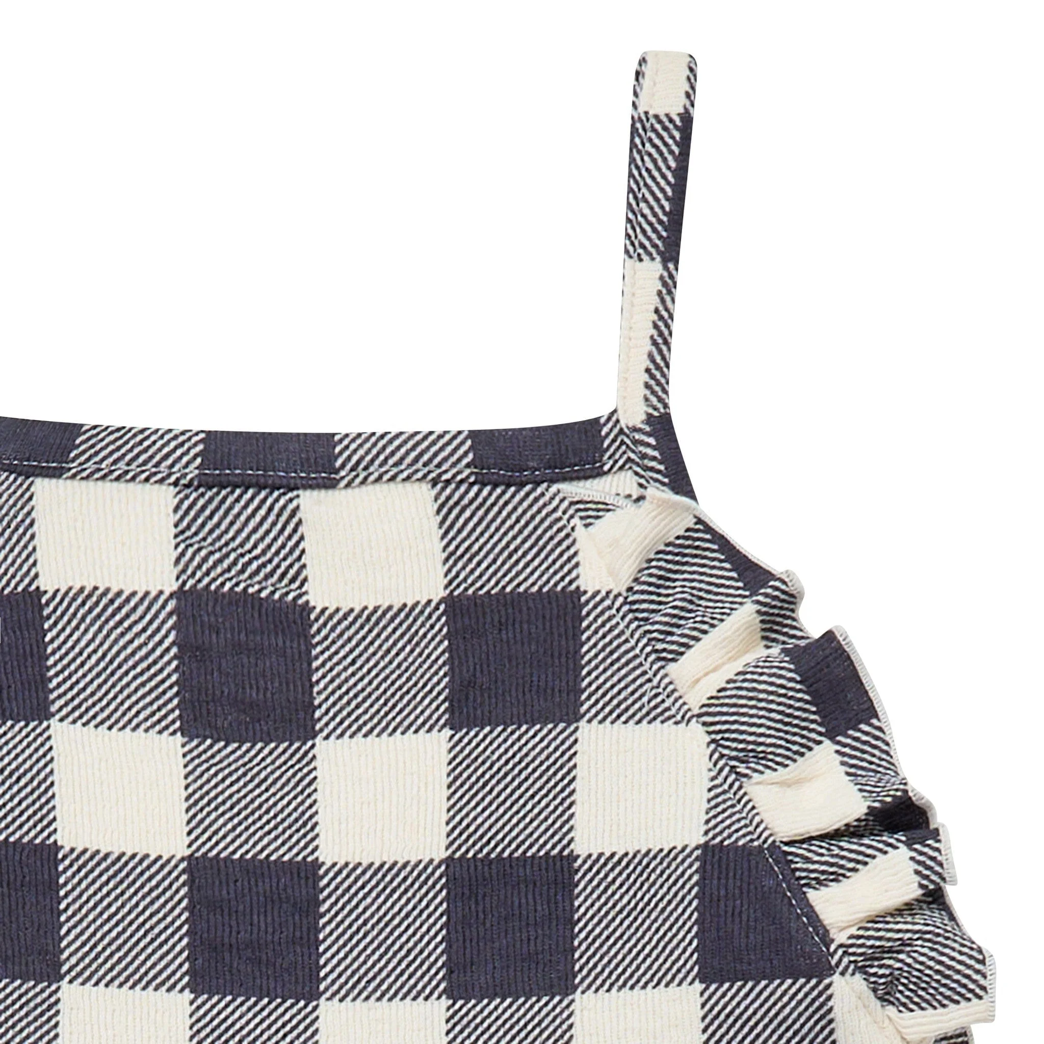 Infant & Toddler Girls Gingham Ruffle Wide Leg Romper - Image 4