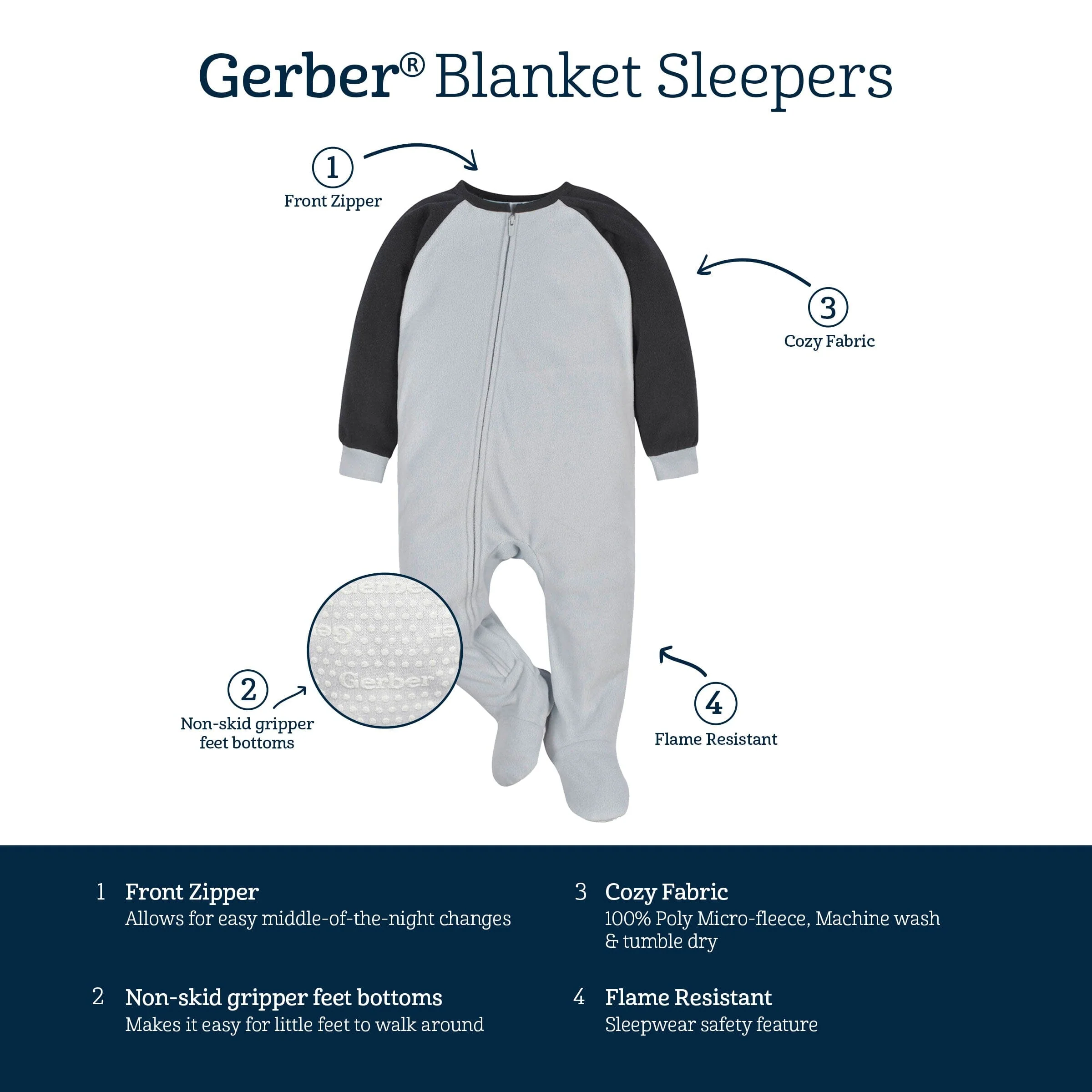 Infant Girls Fox Fleece Pajamas - Image 5
