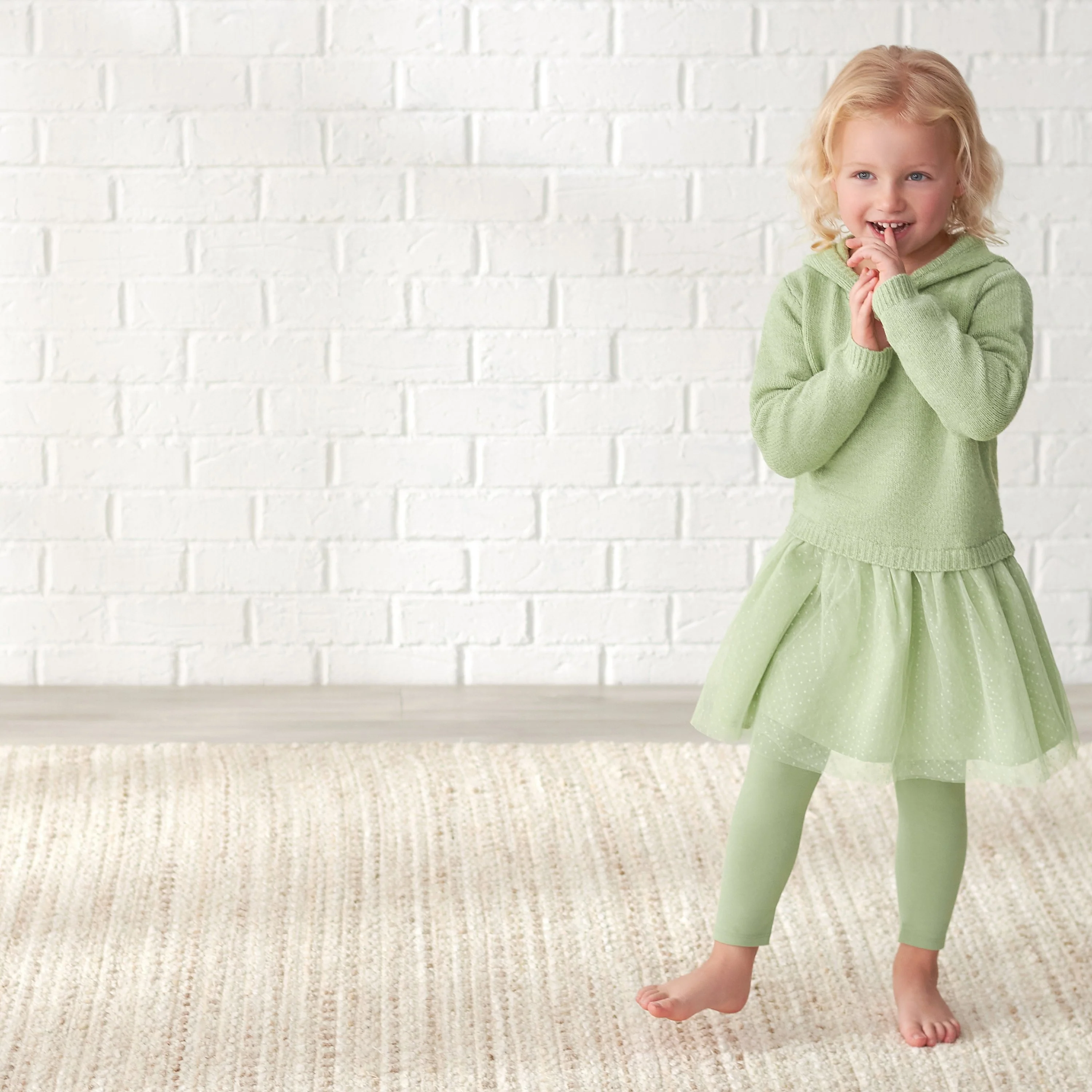 Infant Girls Green Leggings, 12M - Image 2